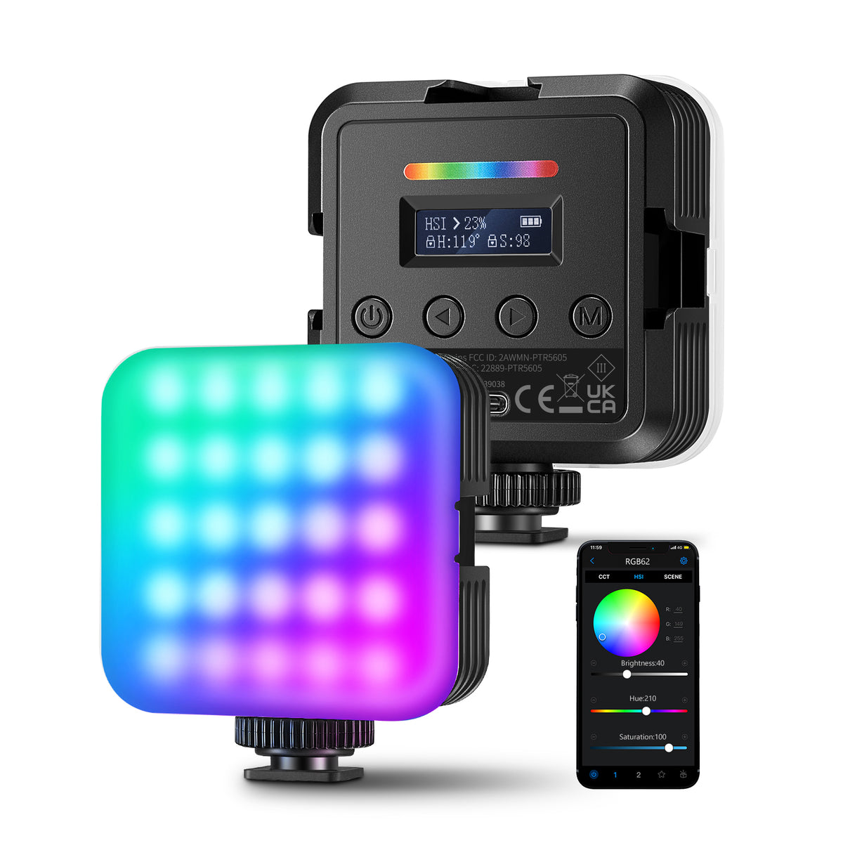 Neewer Rgb Light NEEWER RGB62 Magnetic RGB LED Light | Small Video Light