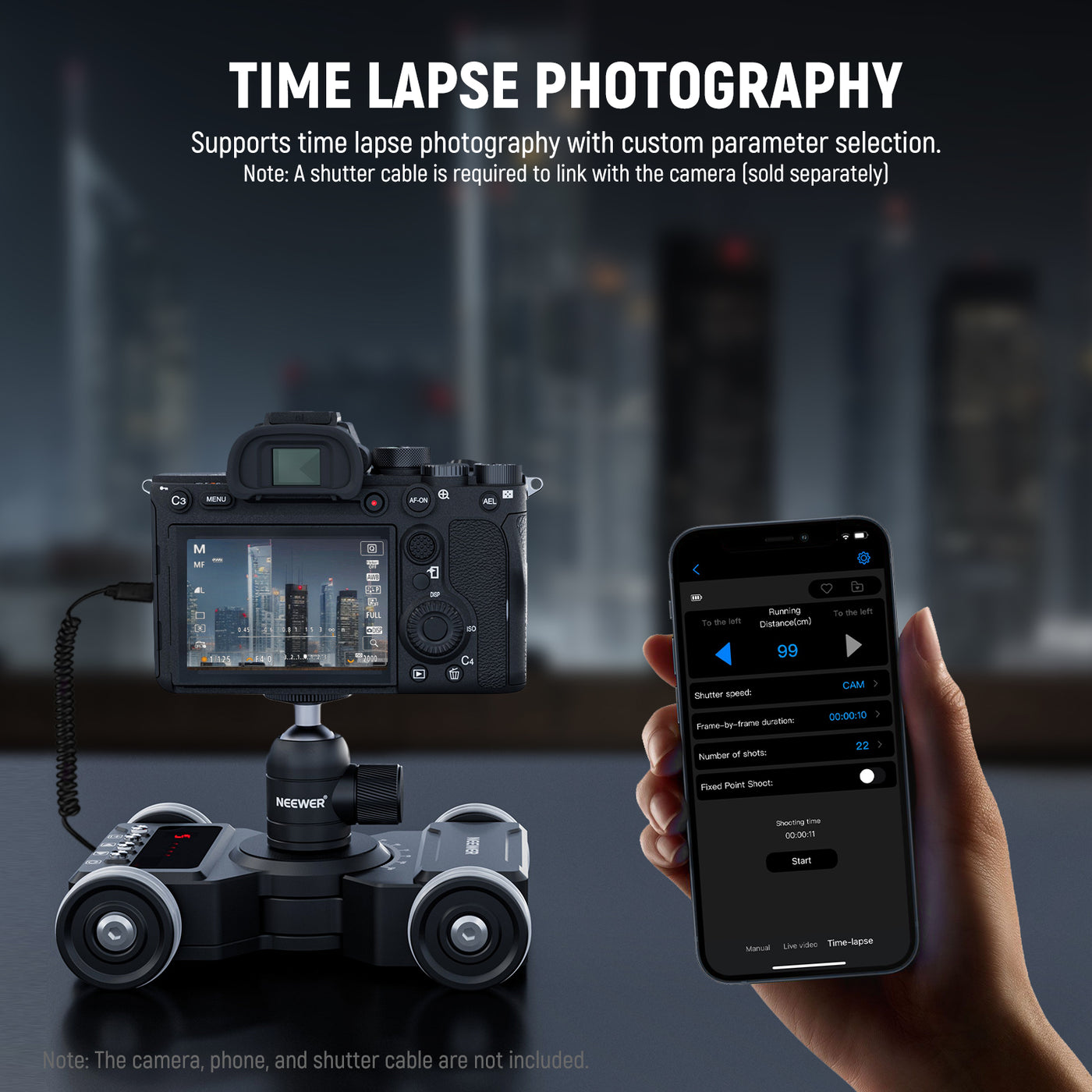 NEEWER DL300 Upgraded Motorized Camera Dolly Kit NEEWER