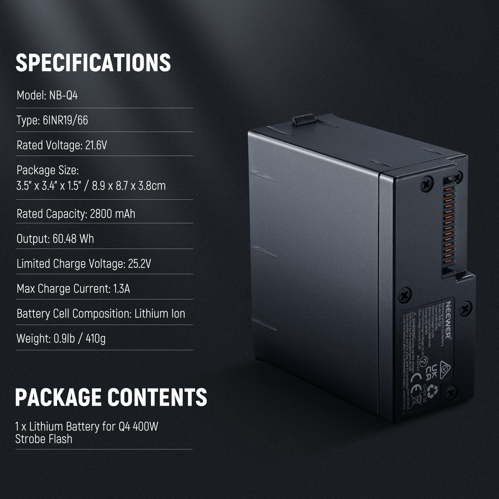 Neewer NB-Q4 Battery - Thumbnail 5