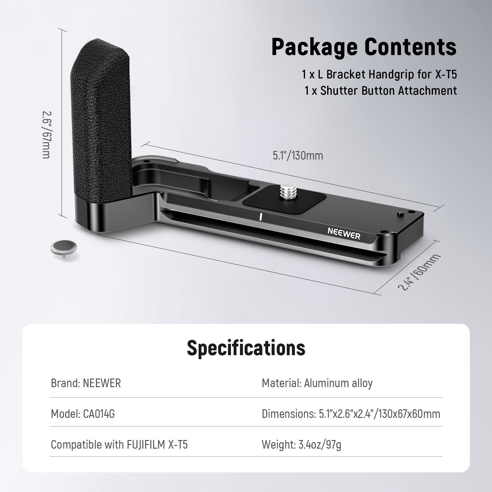 NEEWER CA014G X-T5 L Handlegrip For Fujifilm - NEEWER