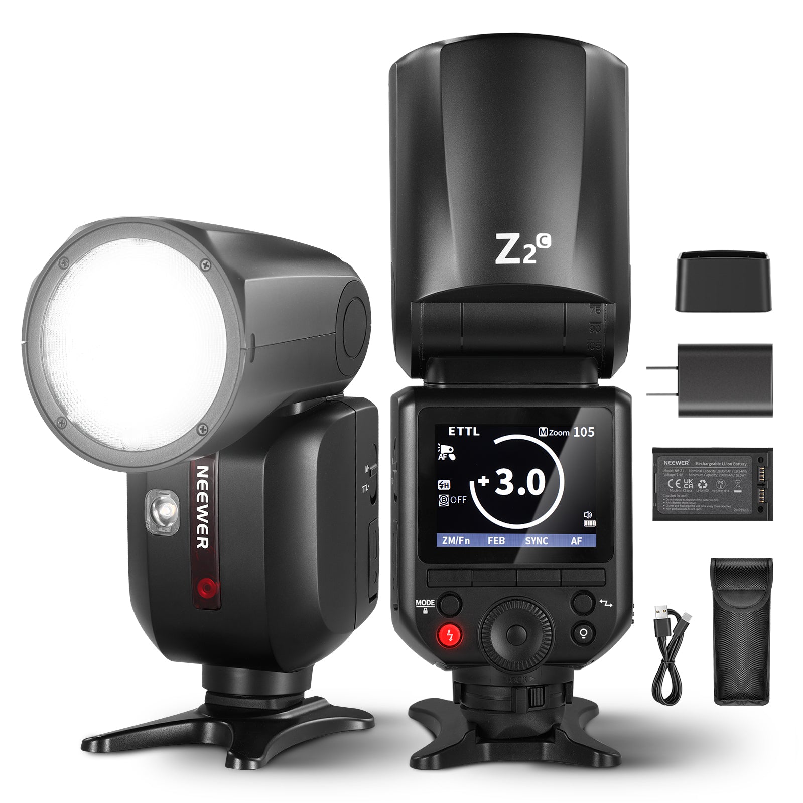 NEEWER Z2-C TTL Round Head Flash Speedlite For Canon - NEEWER