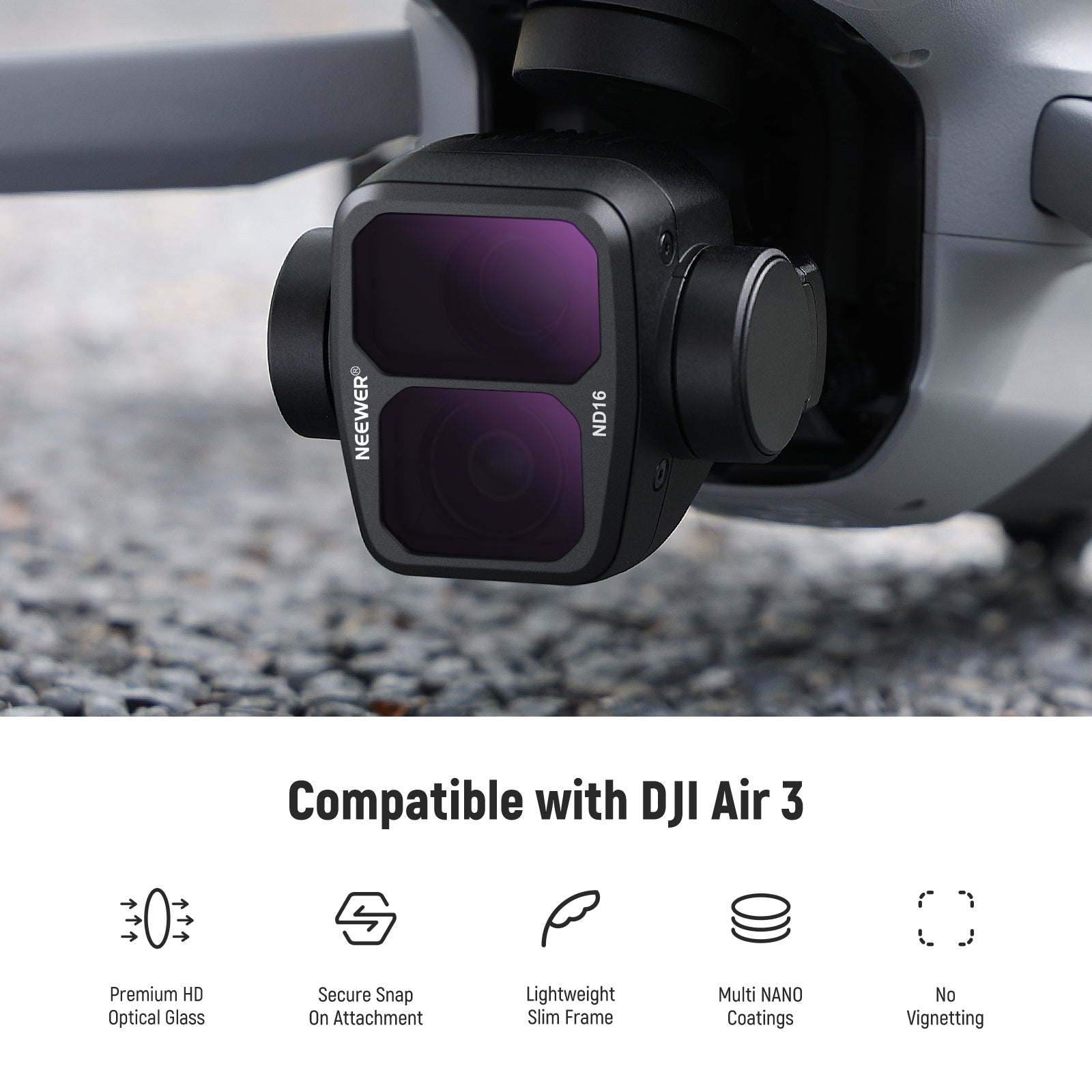 NEEWER 4 Pack ND & CPL Filter Set for DJI Air 3