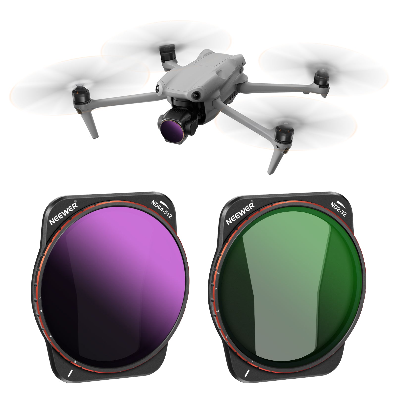 NEEWER 2 Pack Variable ND Filter Set For DJI Air 3 - NEEWER