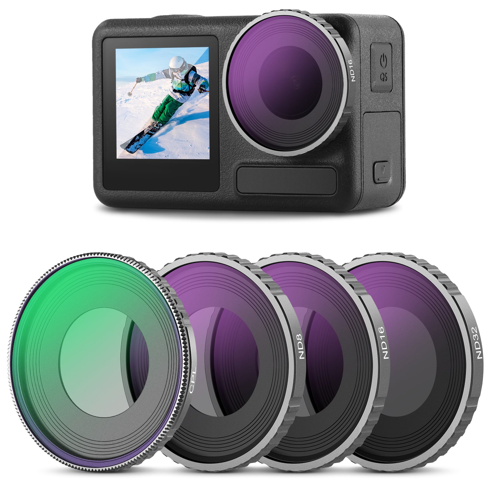 NEEWER 4 Pack ND Filter Set For DJI Osmo Action 4 - NEEWER