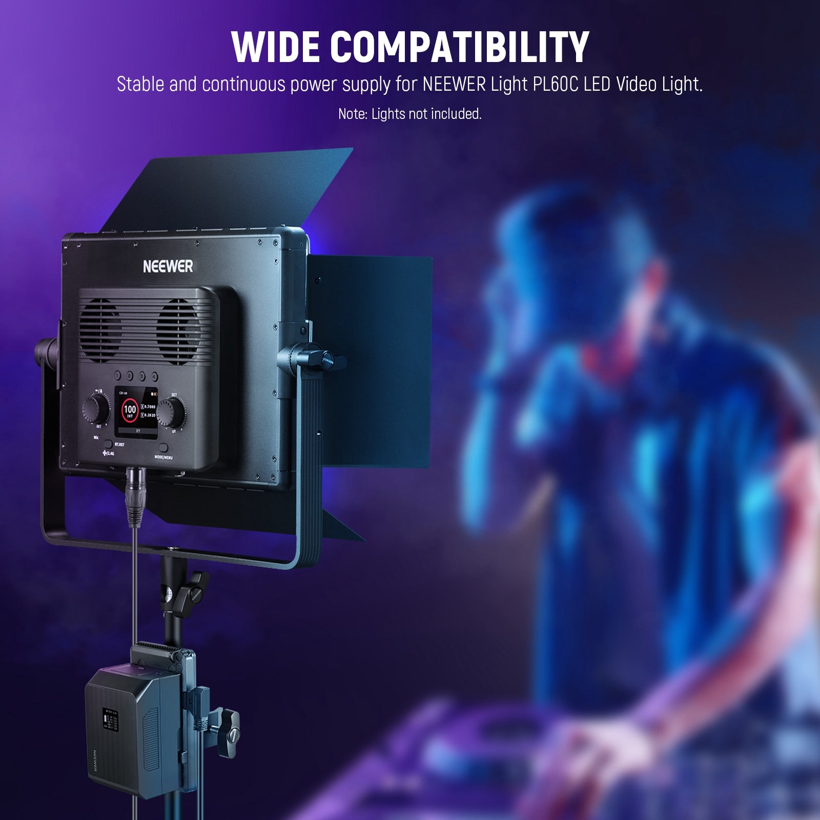 NEEWER PS008 K3 V Mount Battery Plate with C Clamp Kit