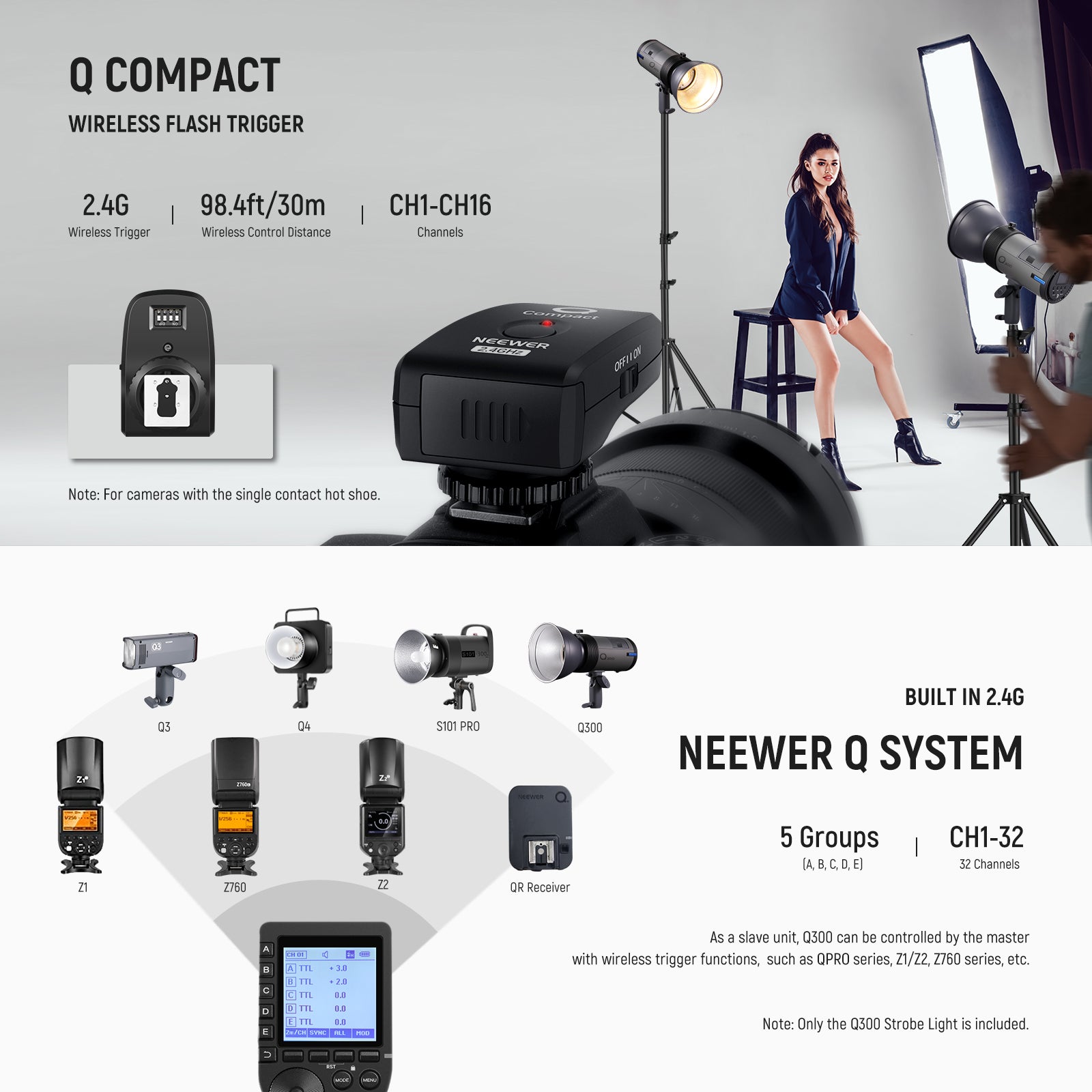 Built in 2.4G Wireless Q System