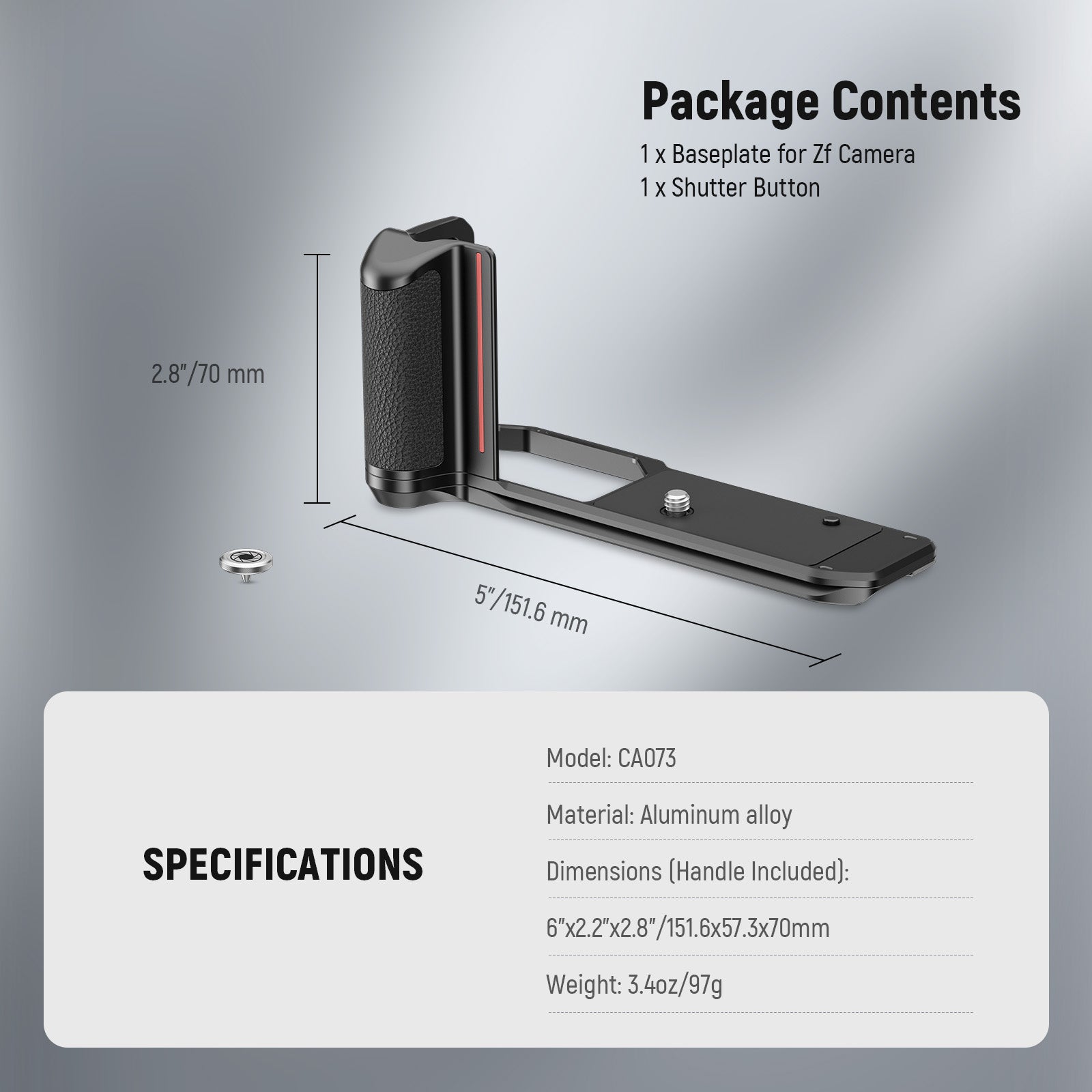 NEEWER CA073 Camera Baseplate with Handgrip for Nikon Z f