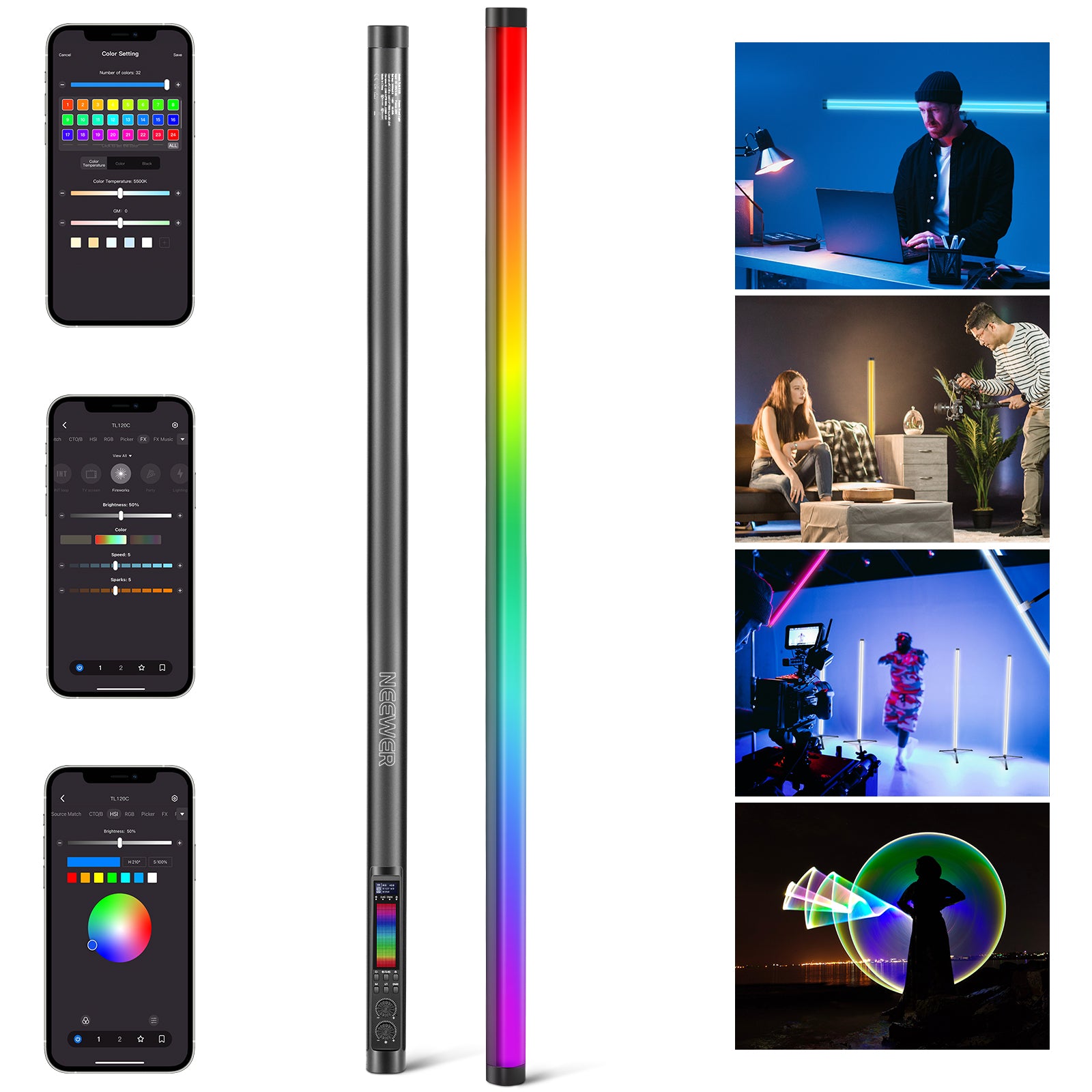 NEEWER TL120C Full Color Tube Light | RGB Light Stick