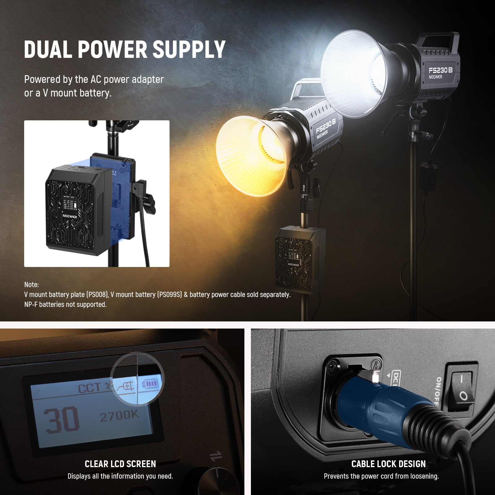 【未使用品】NEEWER FS230 LEDビデオライト スタジオライト NEEWER FS230B Bi-Color LED Video Light | Continuous Light