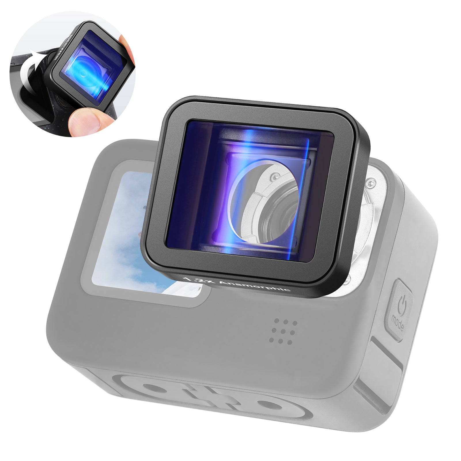 NEEWER LS-56 GoPro Anamorphic Lens with Blue Flare