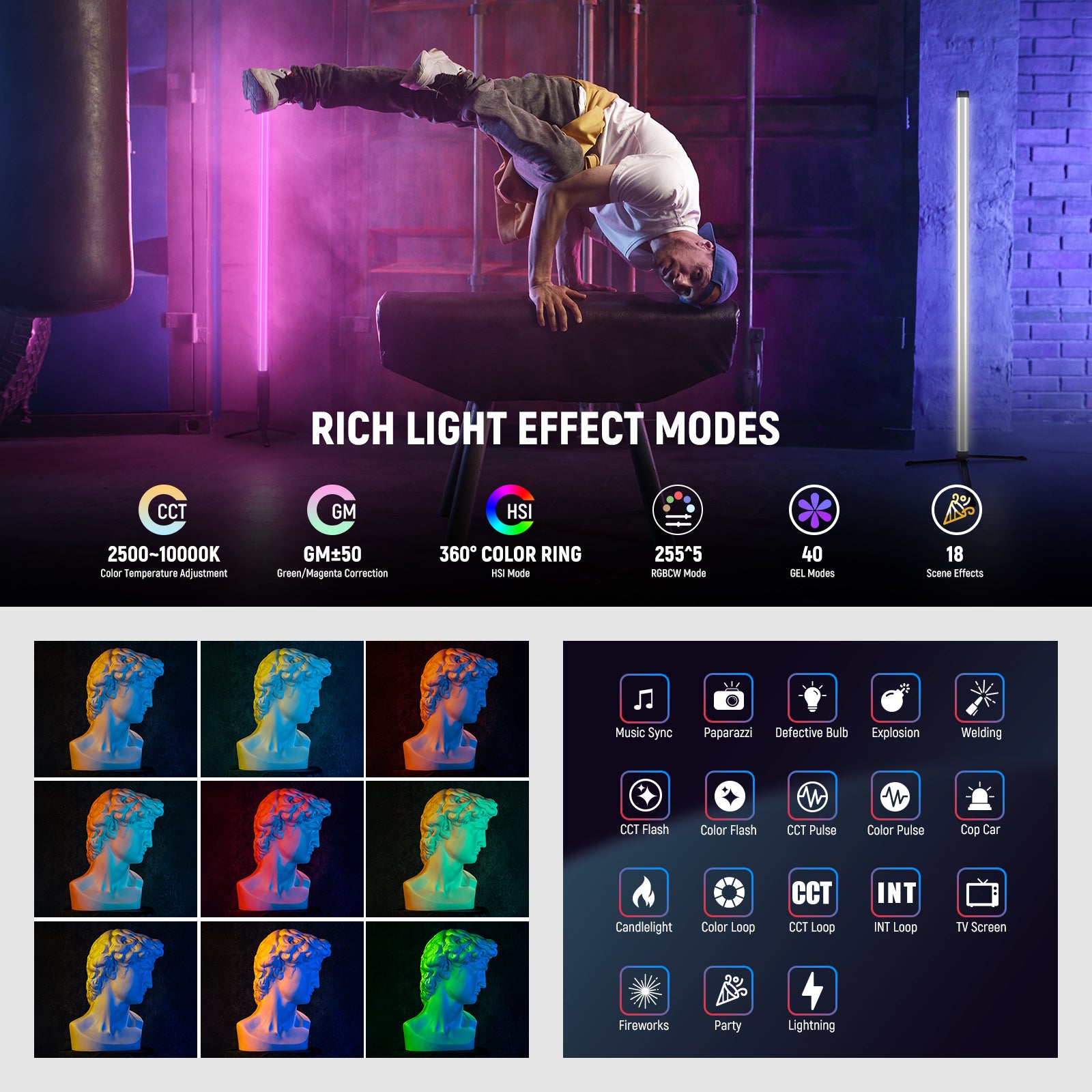 NEEWER TL90C 30W RGB Tube Light | LED Light Stick