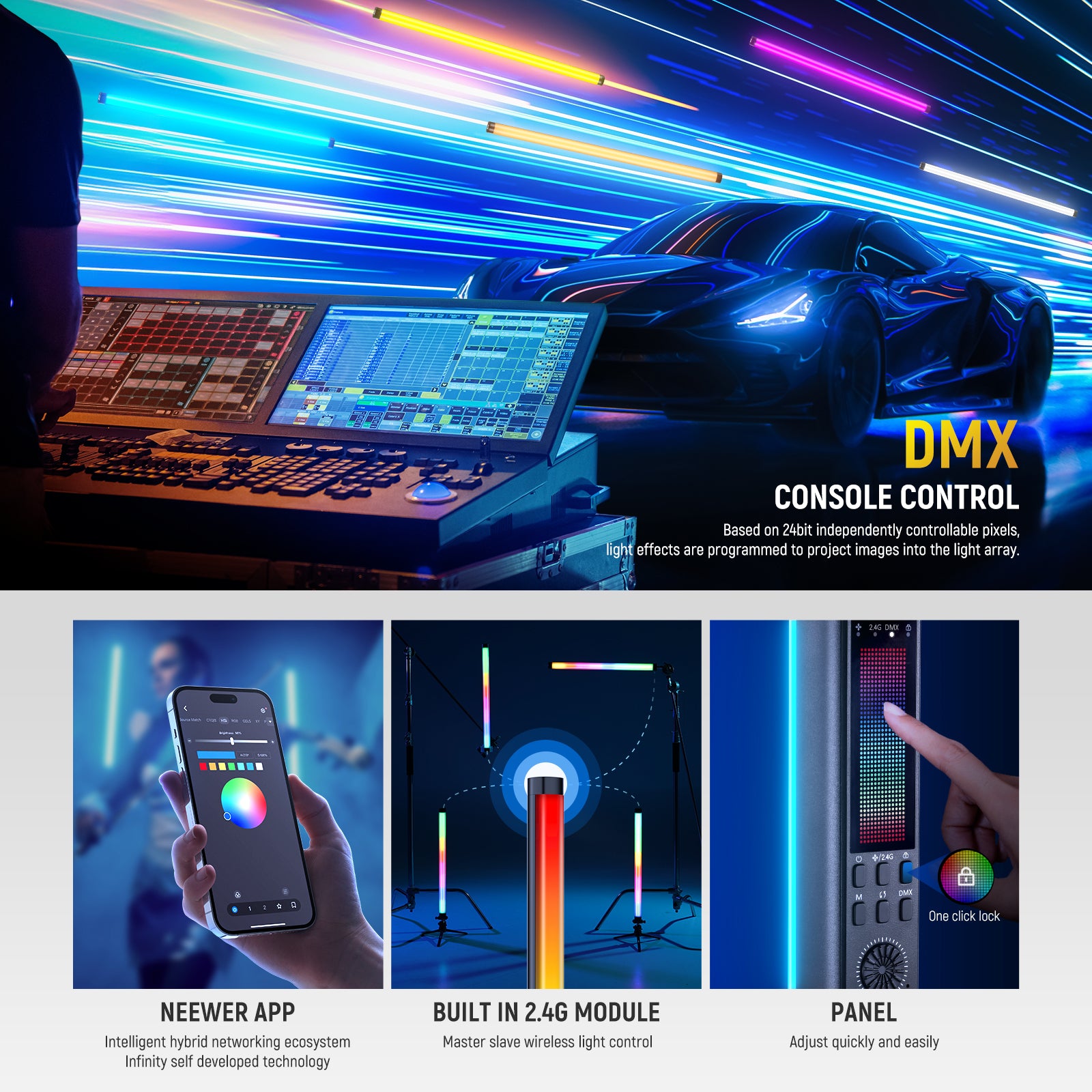 NEEWER TL90C 30W RGB Tube Light | LED Light Stick