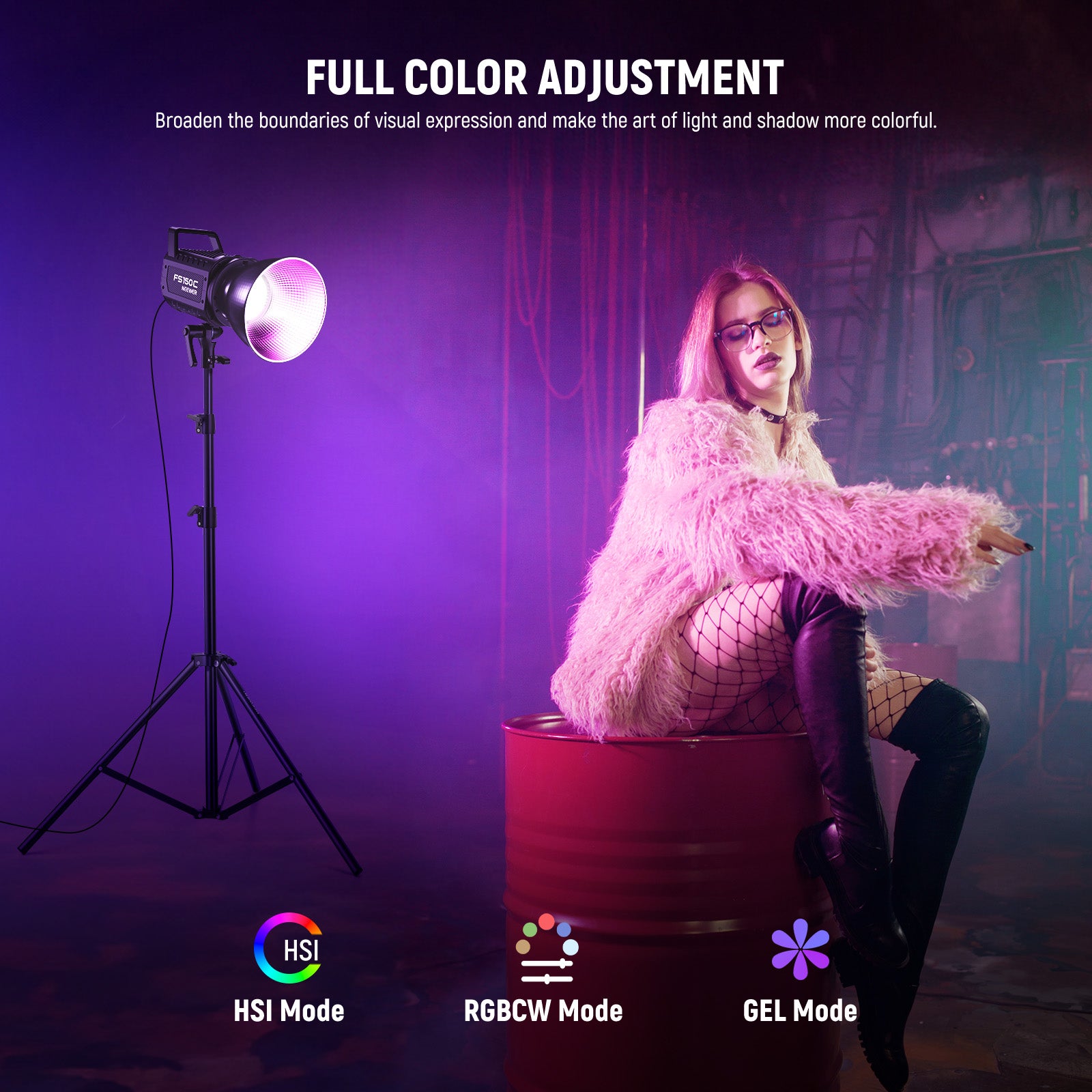 Precisely Dimmed Full RGB Video Light