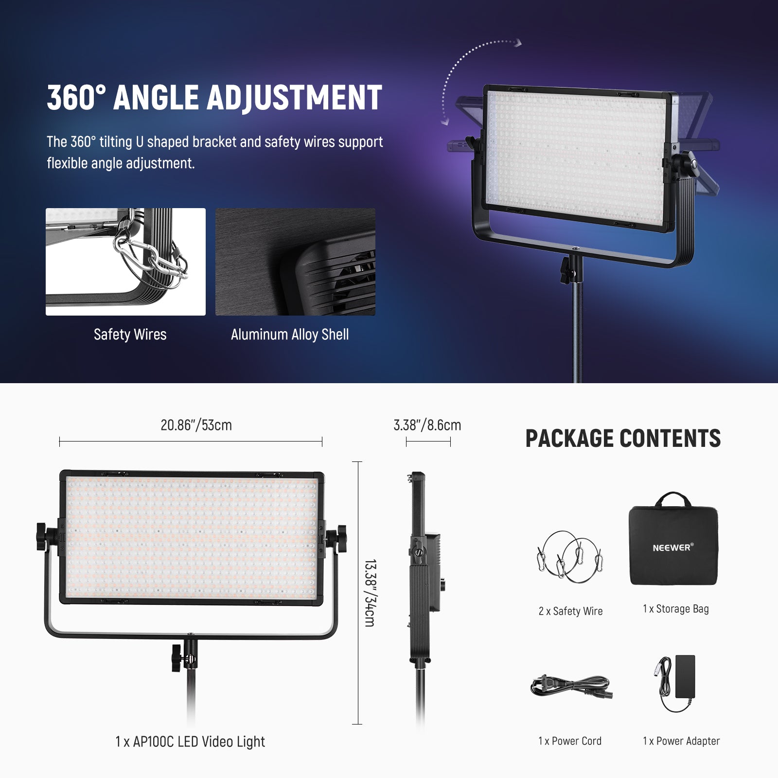 Neewer AP100C LED Video Light - Thumbnail 2