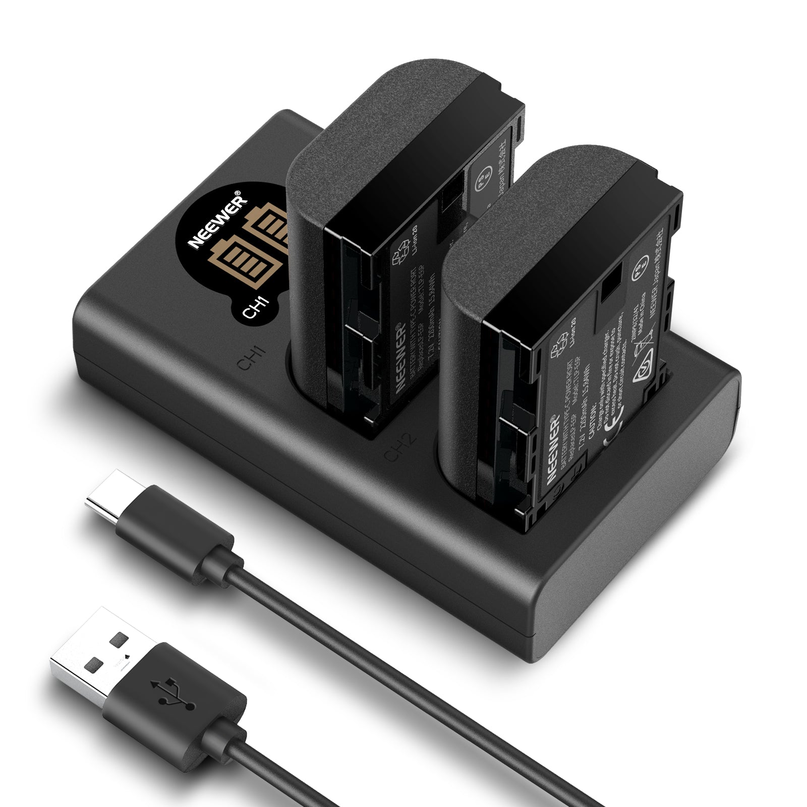 NEEWER 2 Pack LP-E6P Replacement Battery & Charging Set For Canon EOS