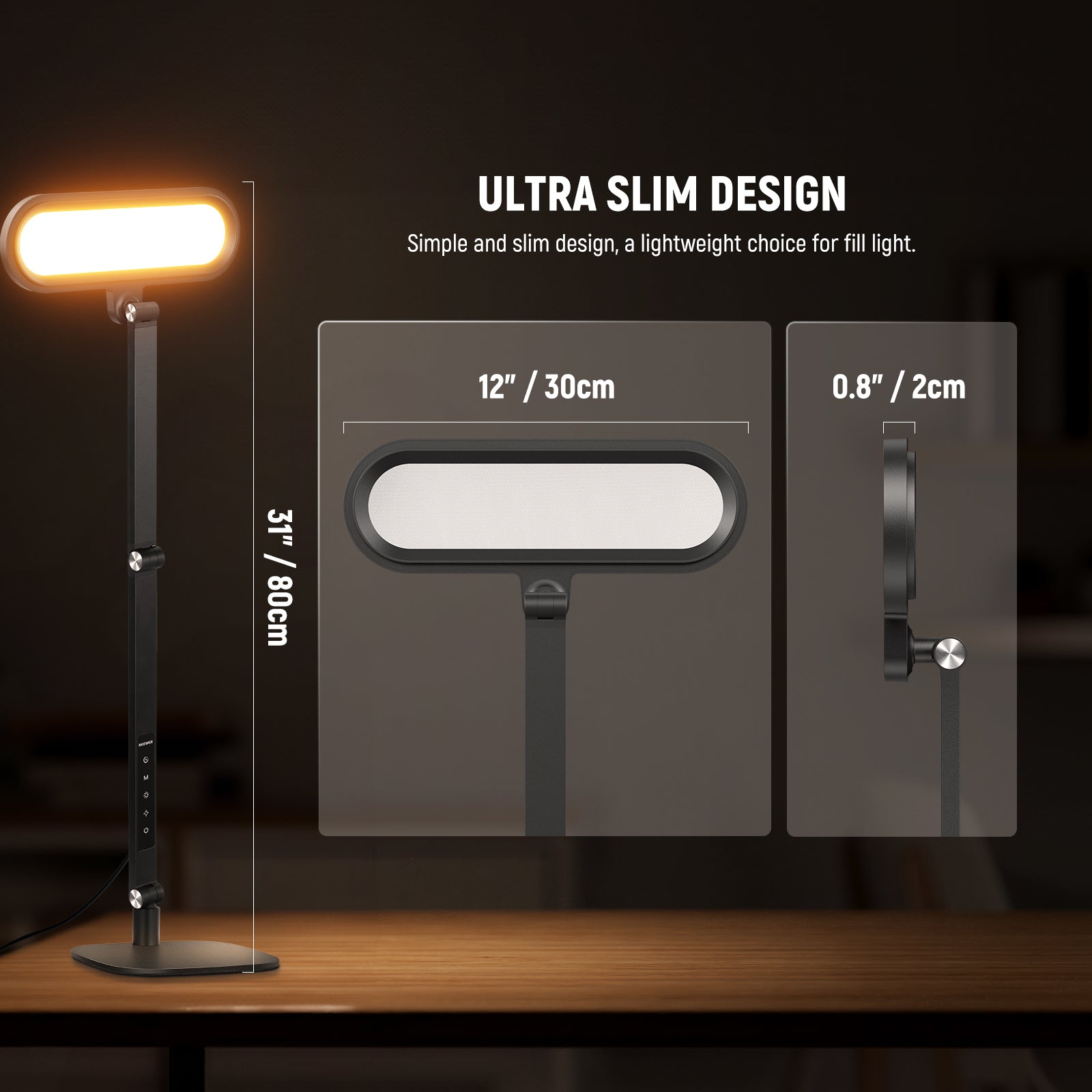 NEEWER FR16 LED Foldable Desk Lamp | Table Ring Light