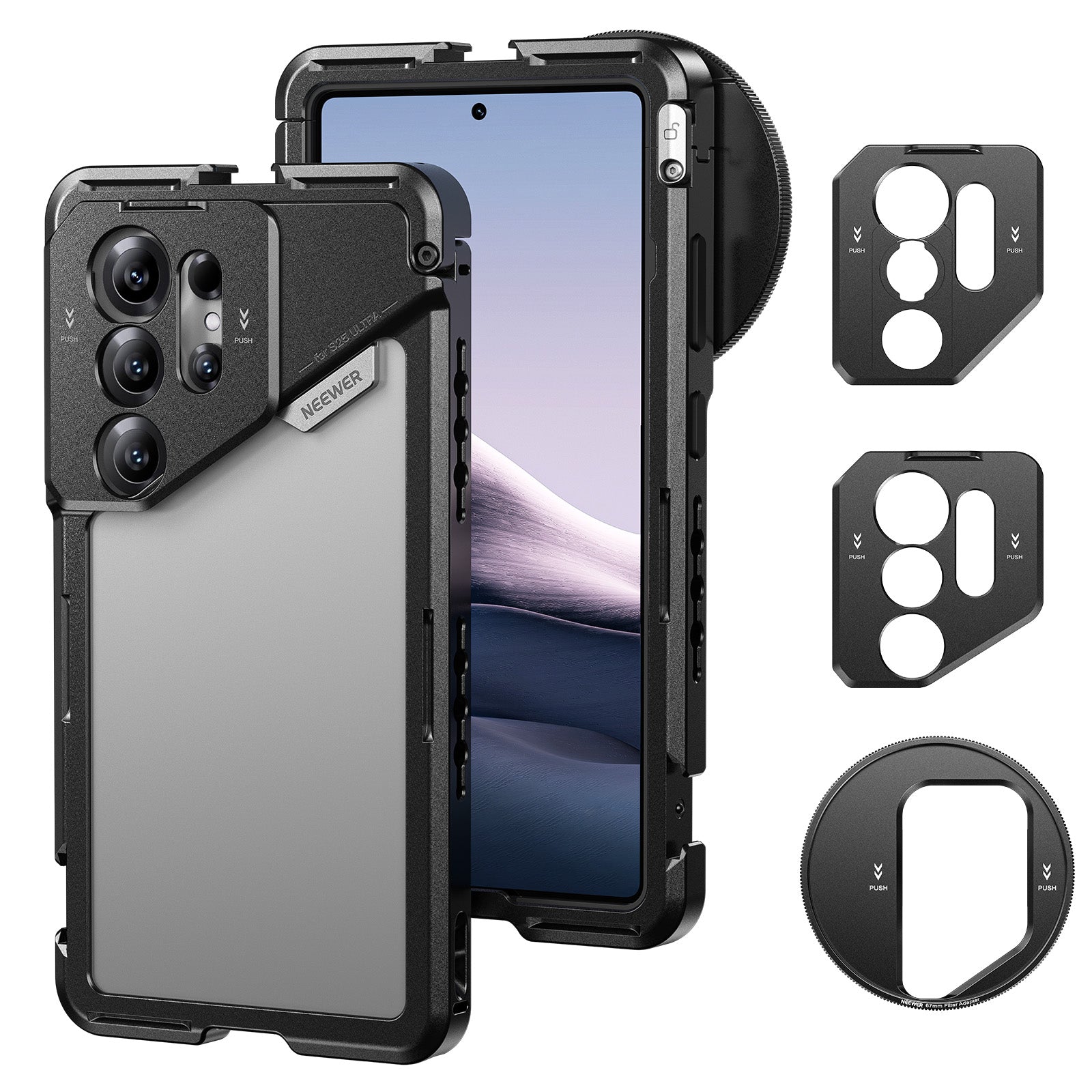 NEEWER PA082 Phone Cage For Samsung S25 Ultra with Adapter S25 Cage(PA082)+PA045E+PA045B NEEWER PA082 Phone Cage For Samsung S25 Ultra with Adapter S25 Cage(PA082)+PA045E+PA045B