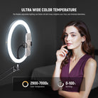 The adjustable lighting can flatter all skin tones.