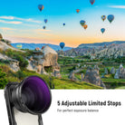 This NEEWER 72mm Variable ND2-32 Filter offers perfect exposure balance.