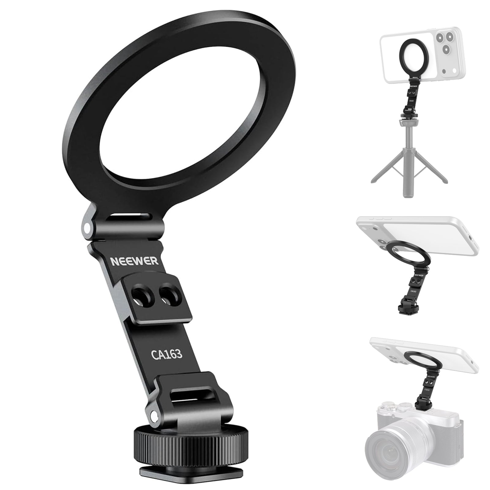 NEEWER CA163 Magnetic Phone Mount Adapter with Cold Shoe