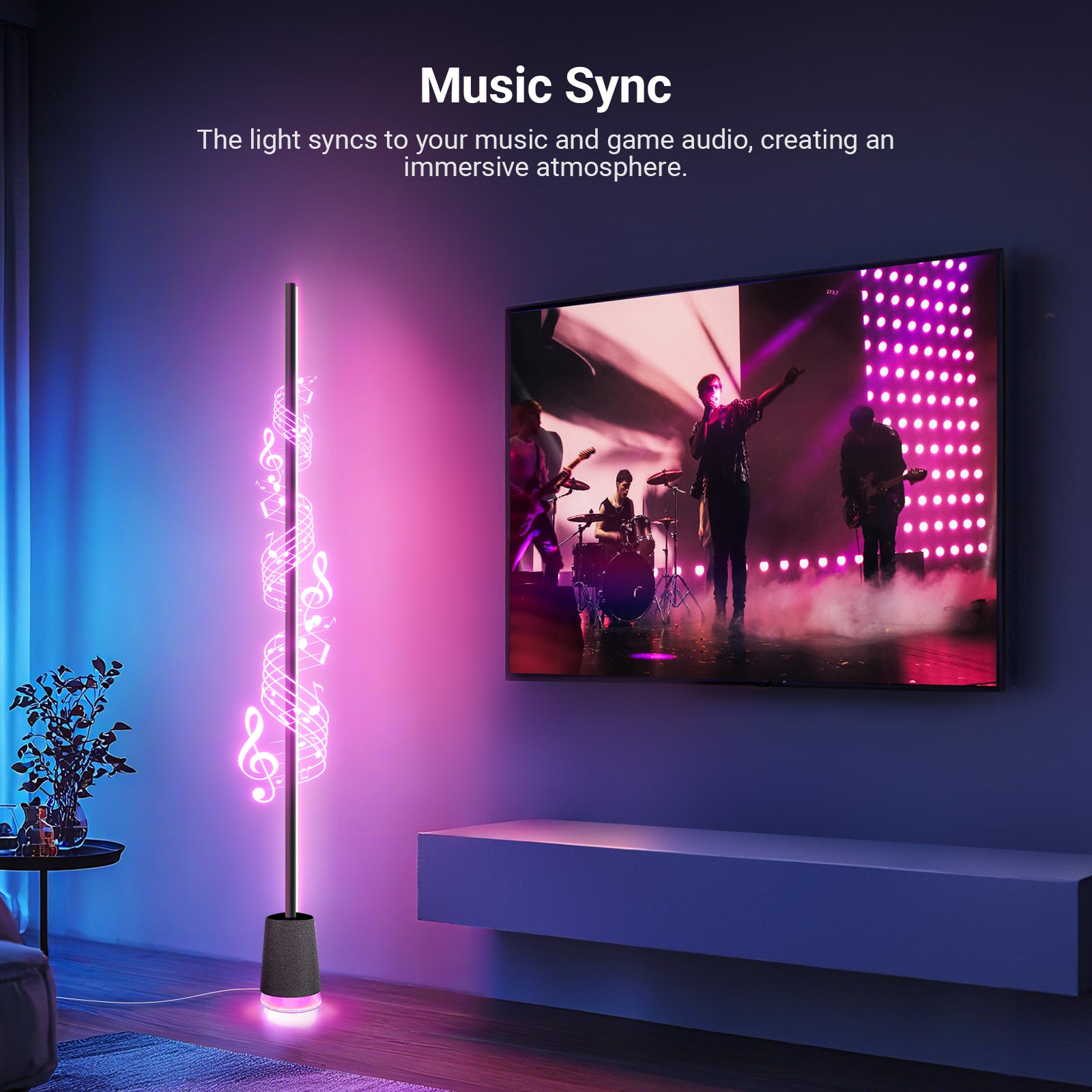The light syncs to your music and game audio, creating an immersive atmosphere.