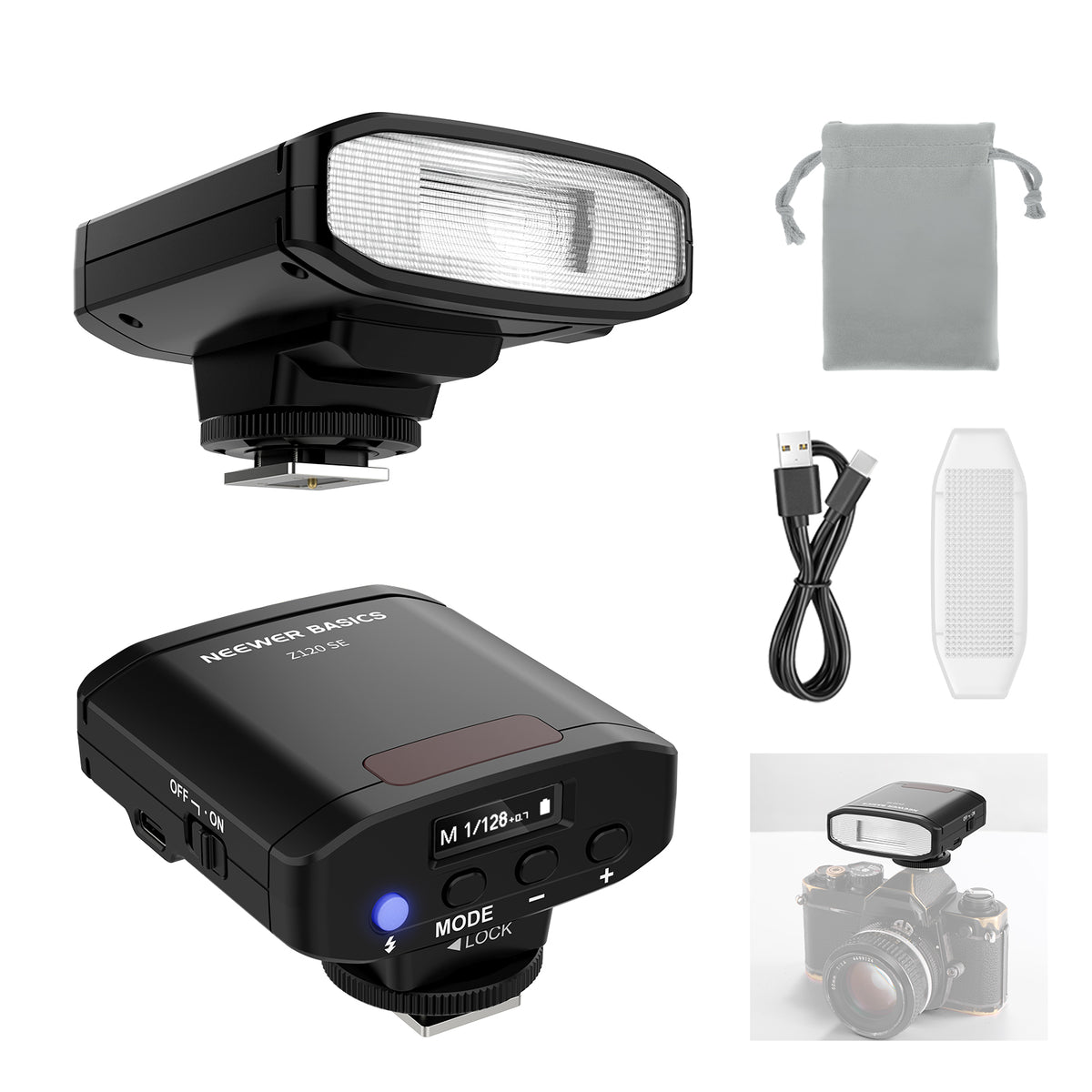 NEEWER Z120 SE Portable Retro Styled Mini Camera Flash