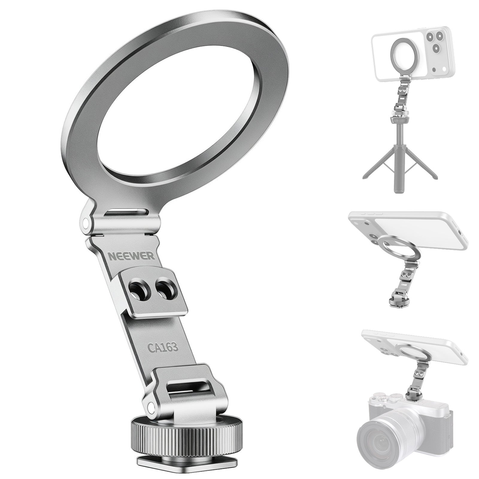 NEEWER CA163 Magnetic Phone Mount Adapter with Cold Shoe