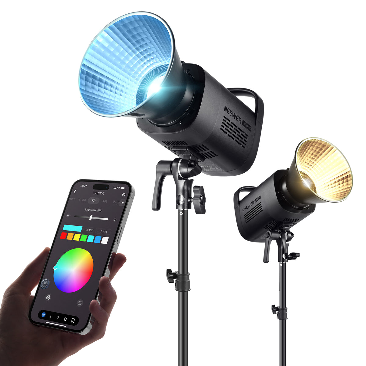 NEEWER CB100C RGB Video Light | Continuous Lighting