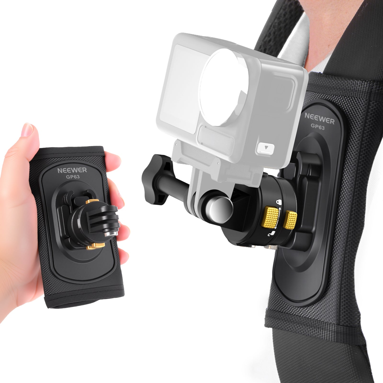 NEEWER GP63 Backpack Shoulder Chest Strap Mount
