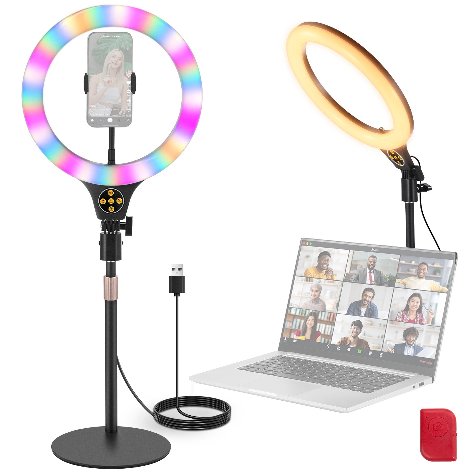 NEEWER N37 RGB Ring Light | Eye Friendly Zoom Lighting