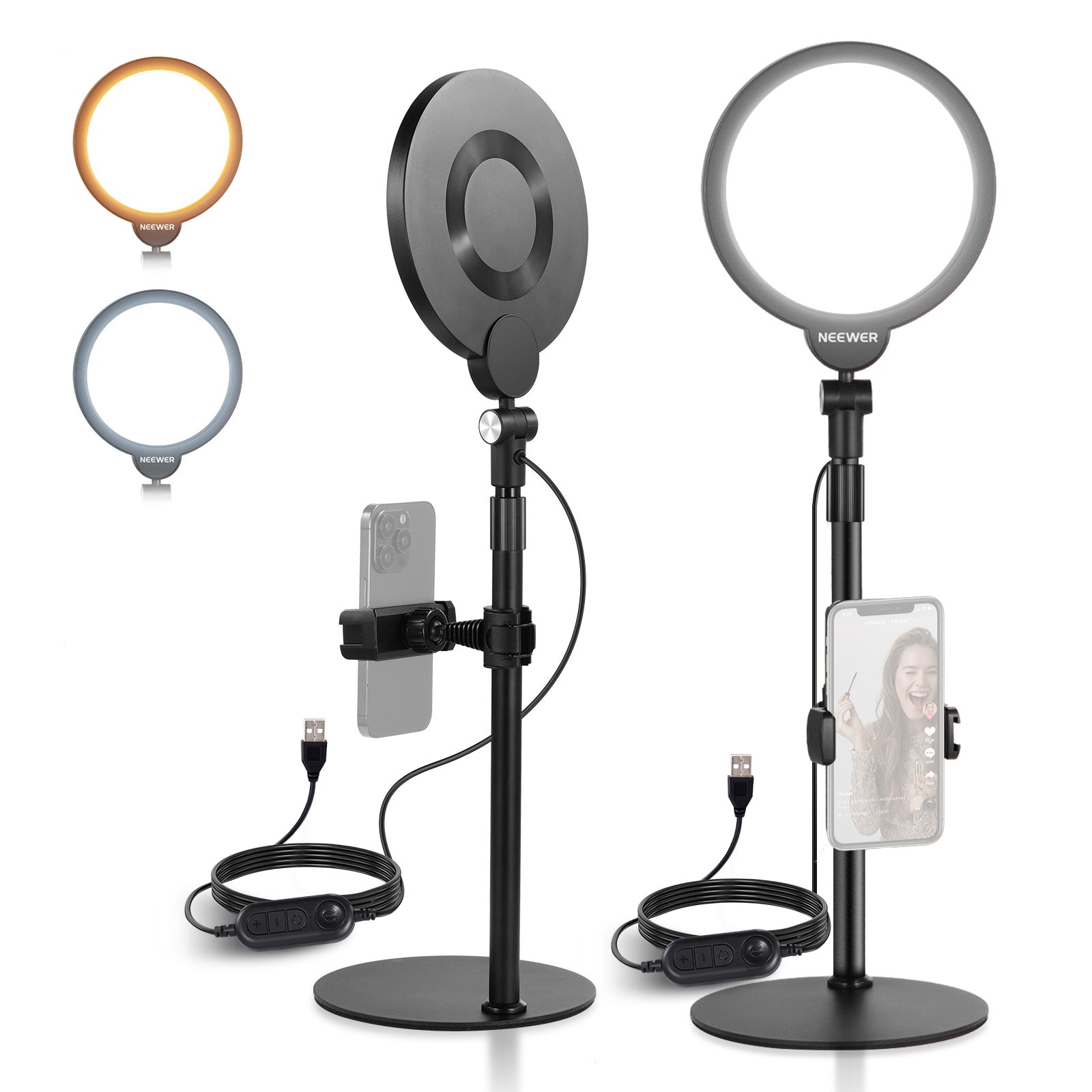 NEEWER R06 Phone Selfie Light Kit | Small Desk Ring Light