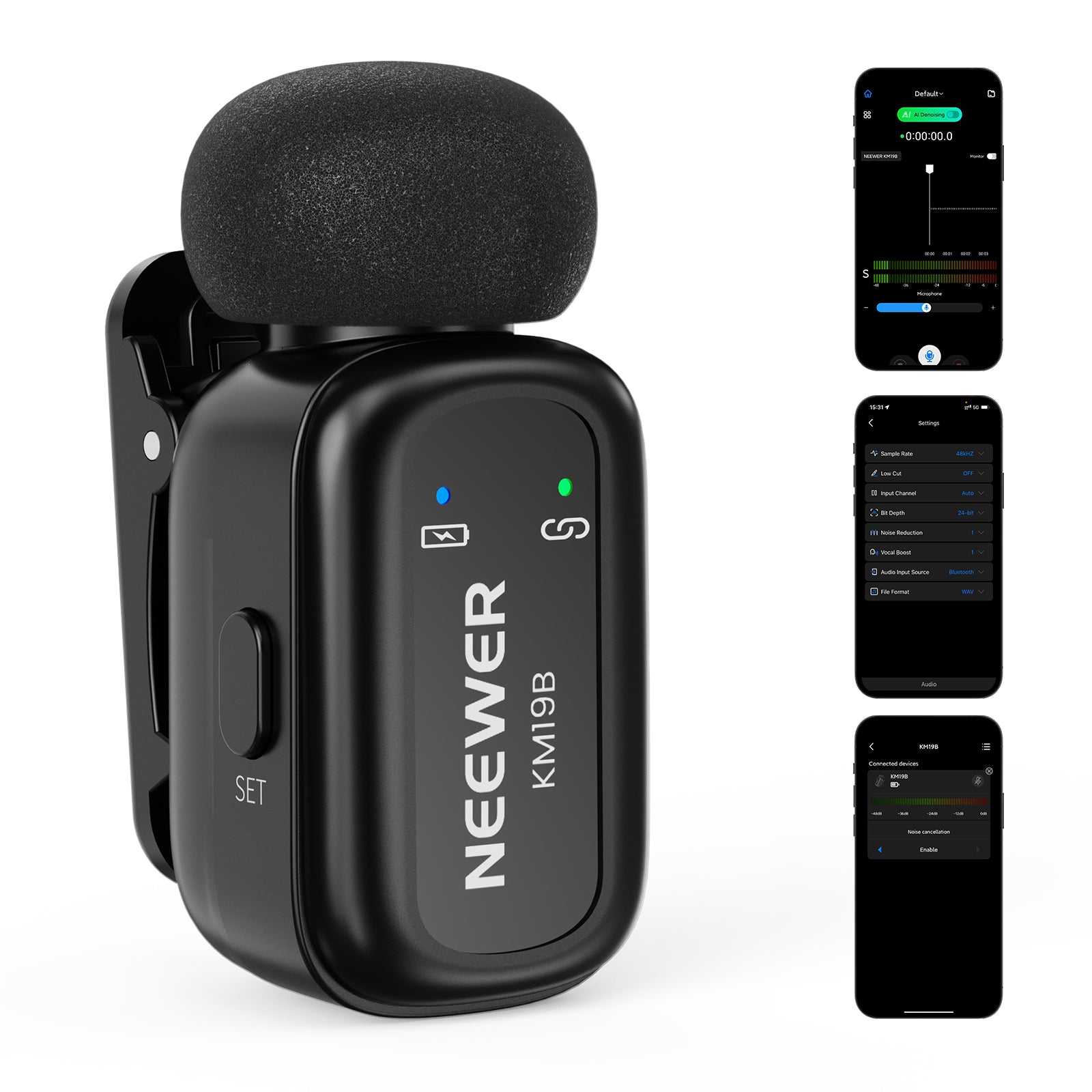NEEWER KM19B Mini Clip On Lav Wireless Microphone