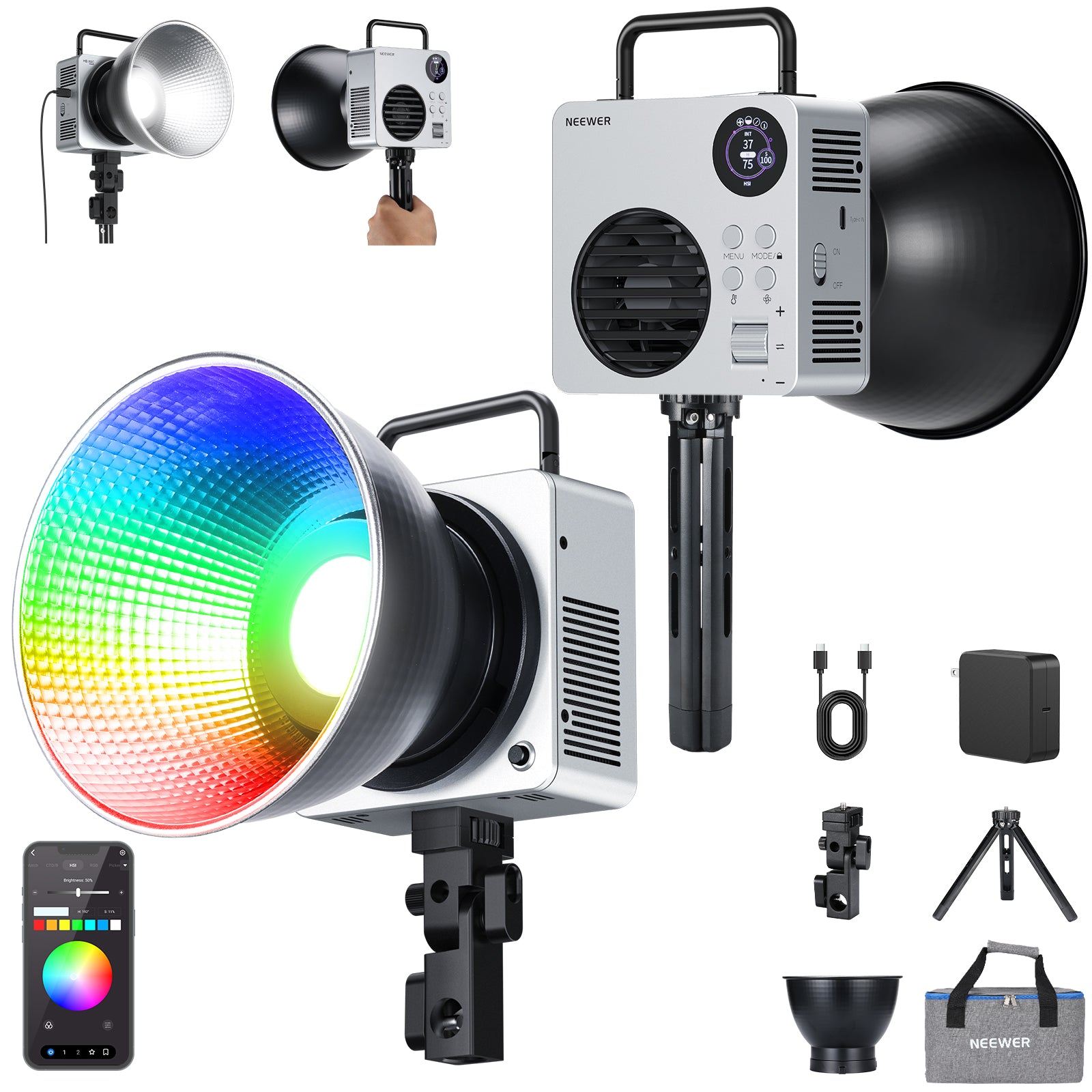 NEEWER HB 80C 80W 高輝度定常光 LEDライト 1_708861e7-a337-448a-8a2a-