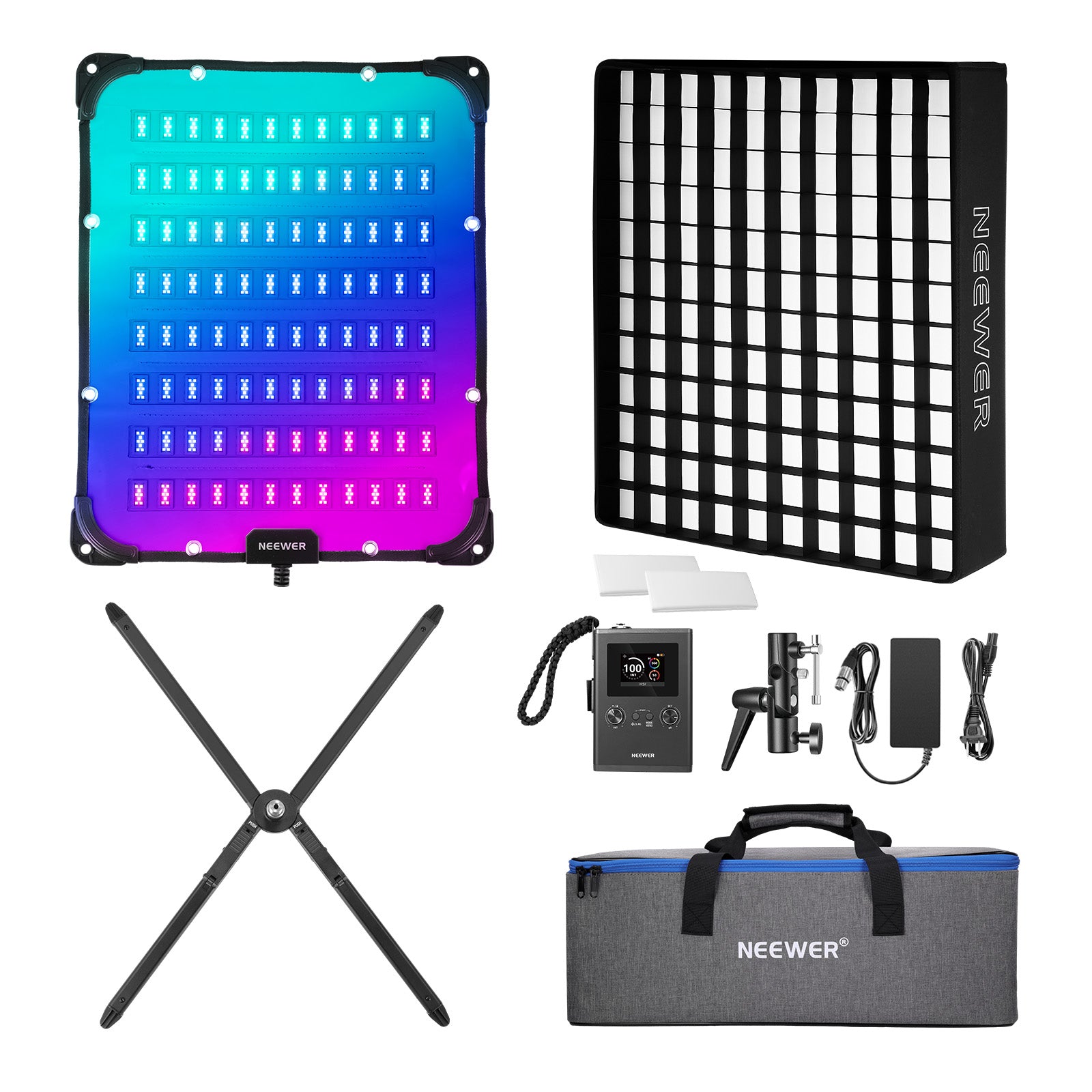 NEEWER FL100C Flexible Fabric LED RGB Video Light Kit