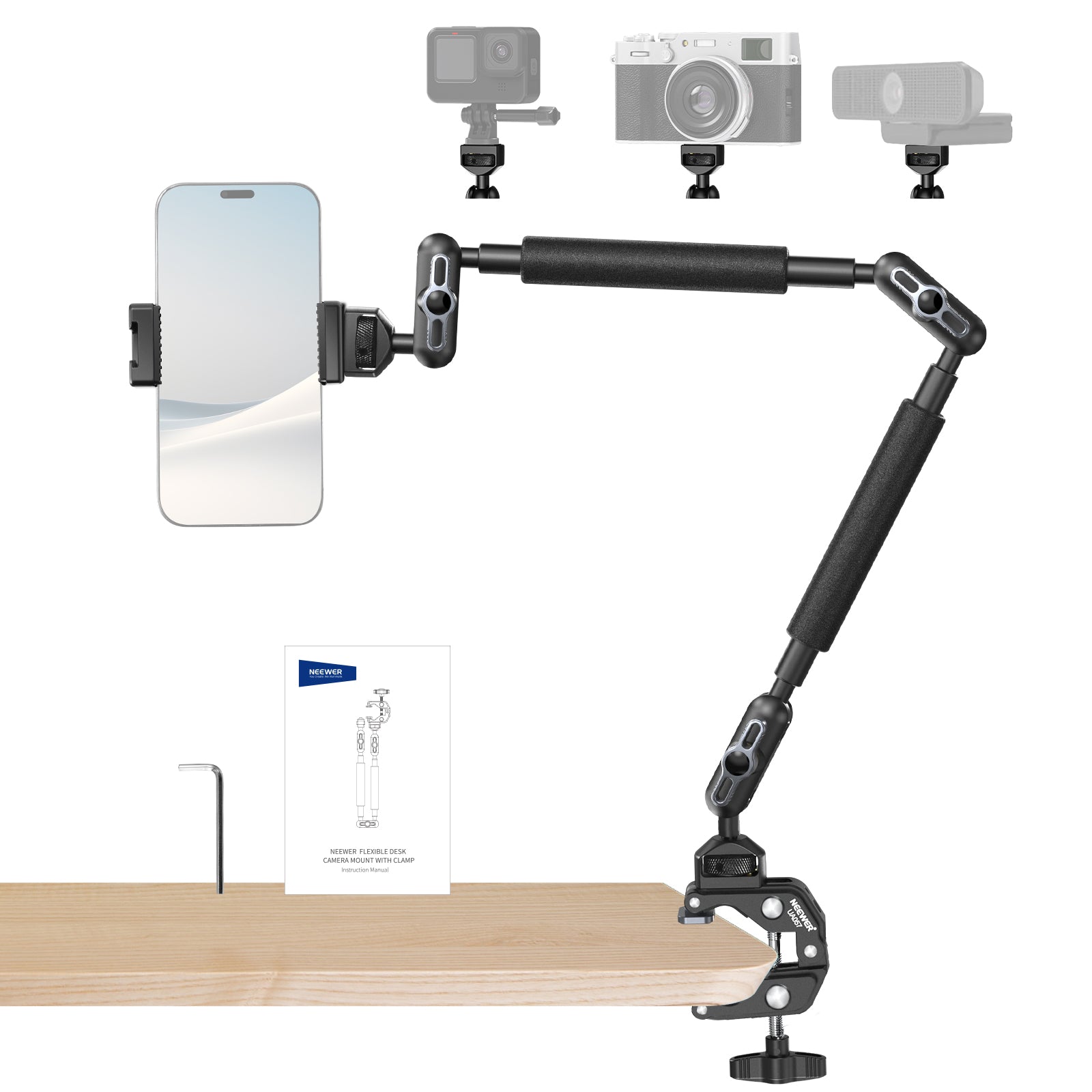 NEEWER UA057 Flexible Desk Camera Mount with Clamp