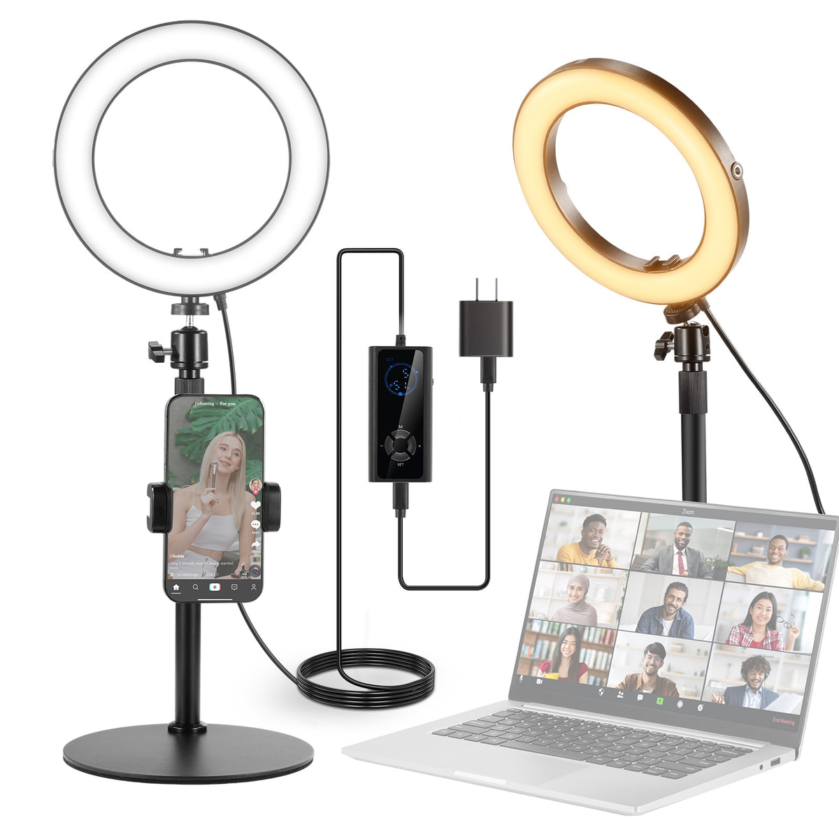 Computer Desk Rings NEEWER High Power Bi-Color Desk Ring Light