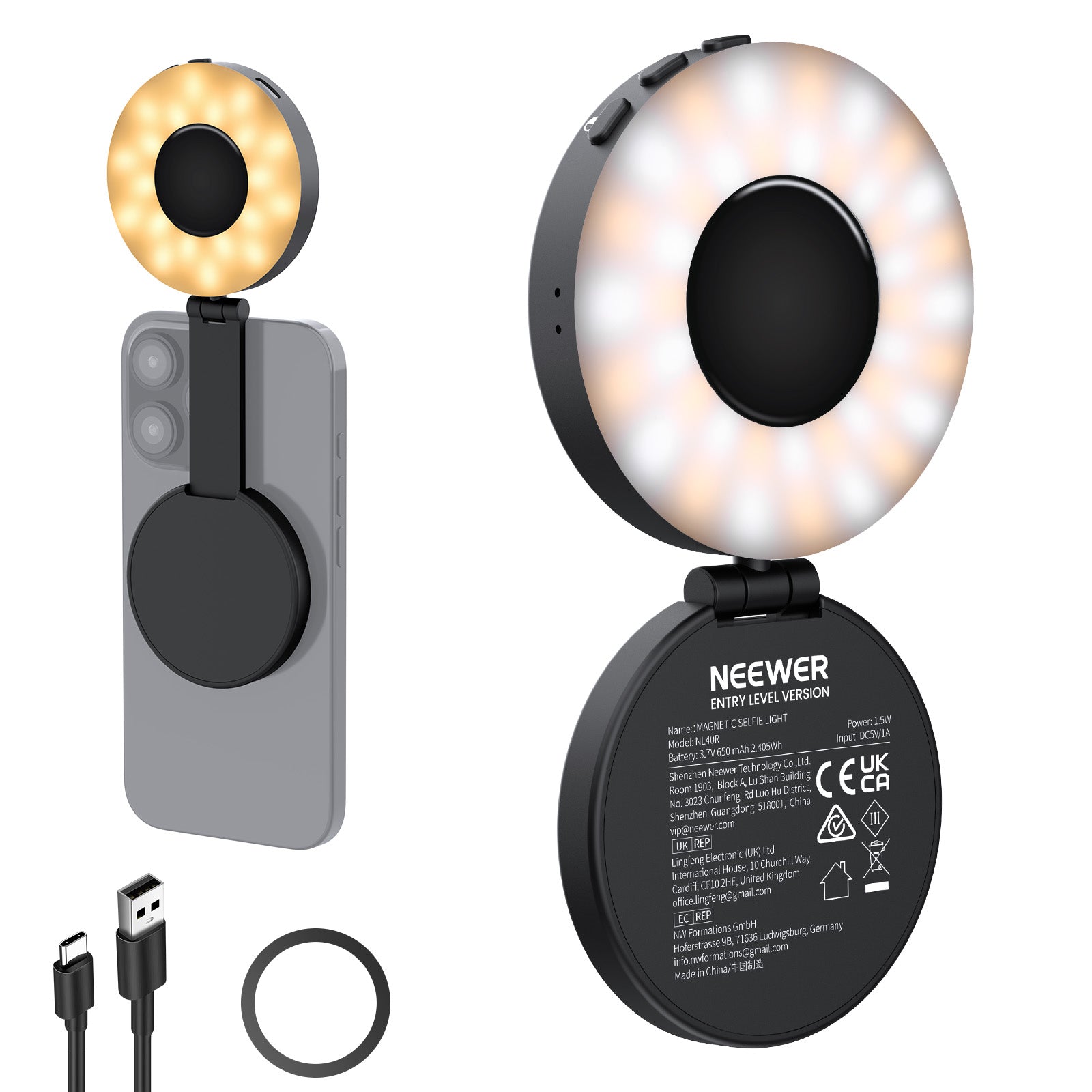 Neewer NL40R Selfie Light - Thumbnail 2