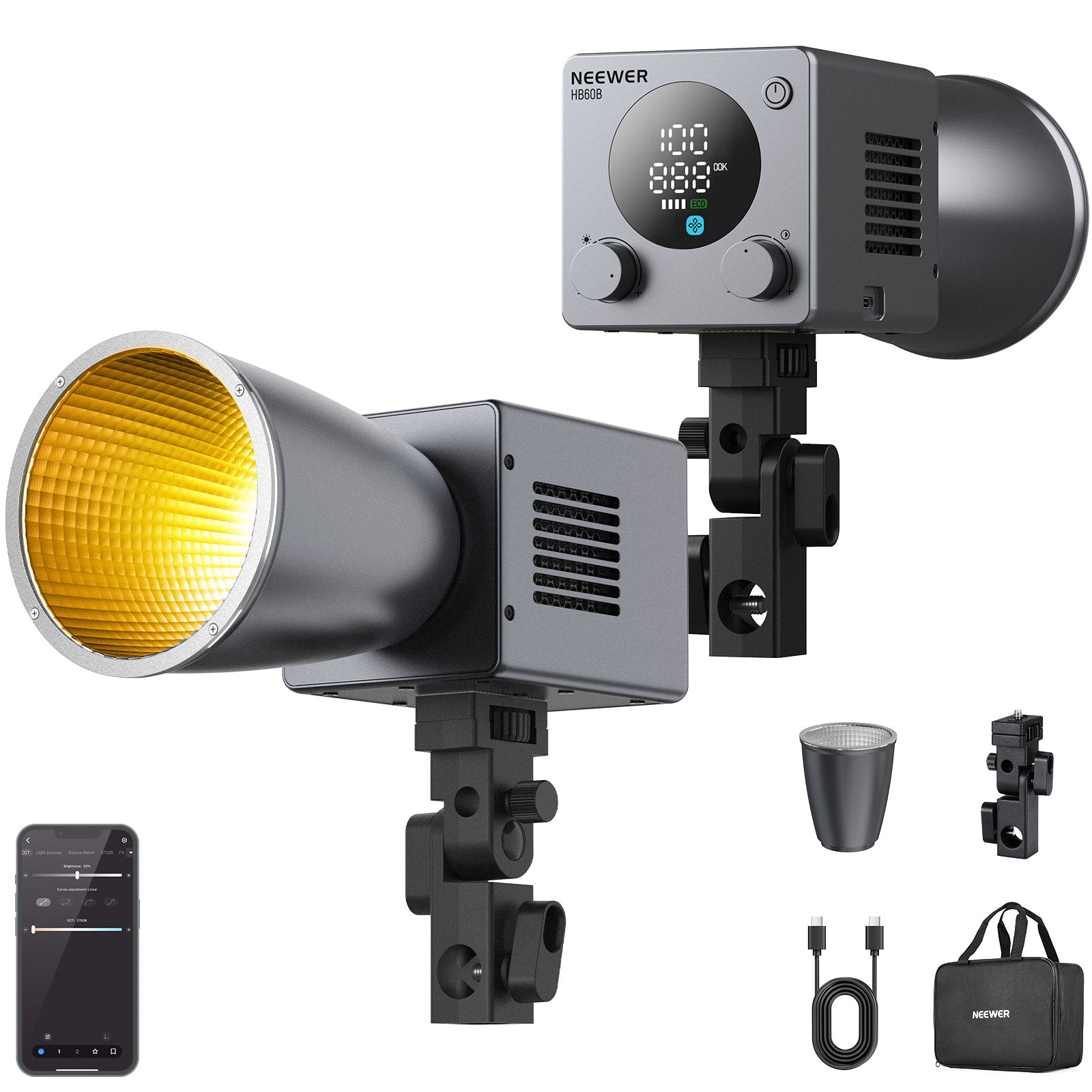 NEEWER HB60B 60W Portable Handheld Mini LED Video Light