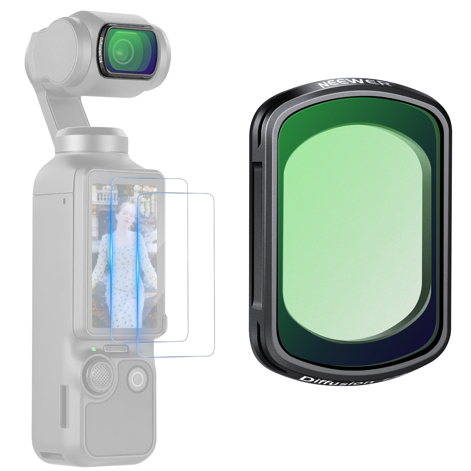 NEEWER Magnetic Black Diffusion Filter for Pocket 3 / Pocket 4