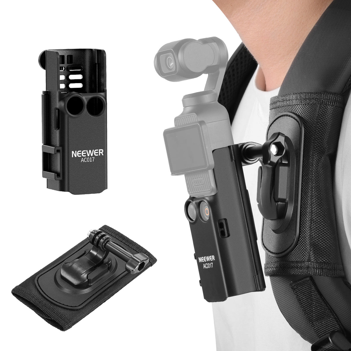 NEEWER GP-67 Backpack Strap Mount Kit with Cage for Pocket 3