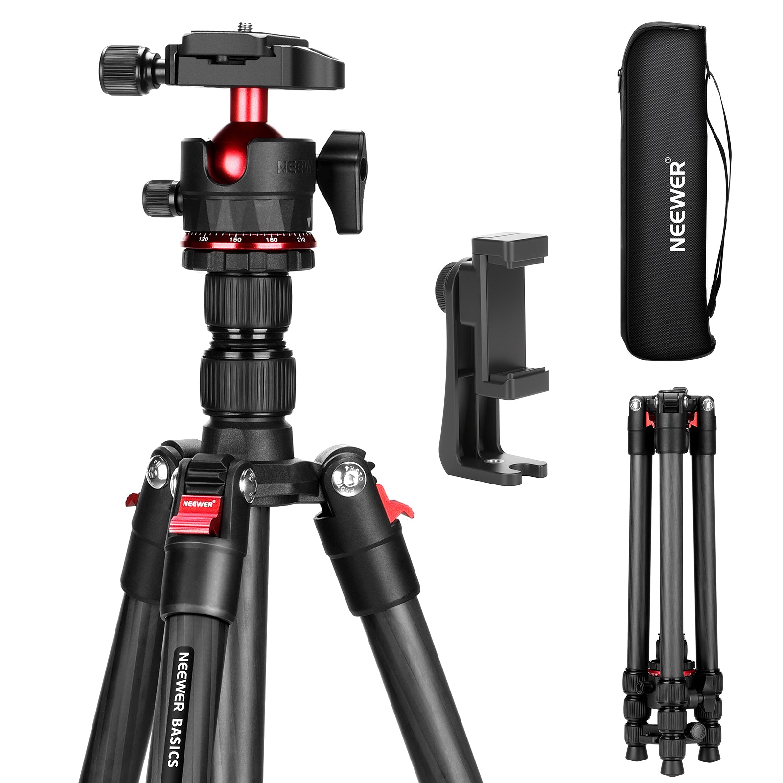 NEEWER BASICS TP17 Carbon Fiber Travel Tripod Stand