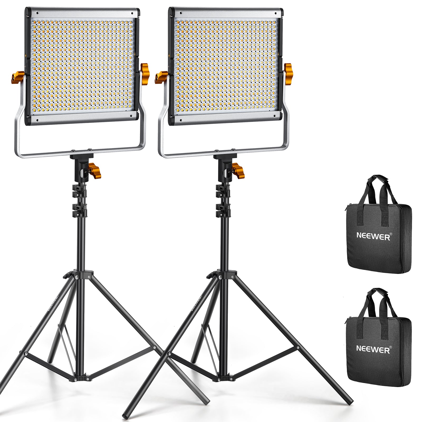 NEEWER 2 Packs NL480 Bi color LED Panel Light Kit NEEWER