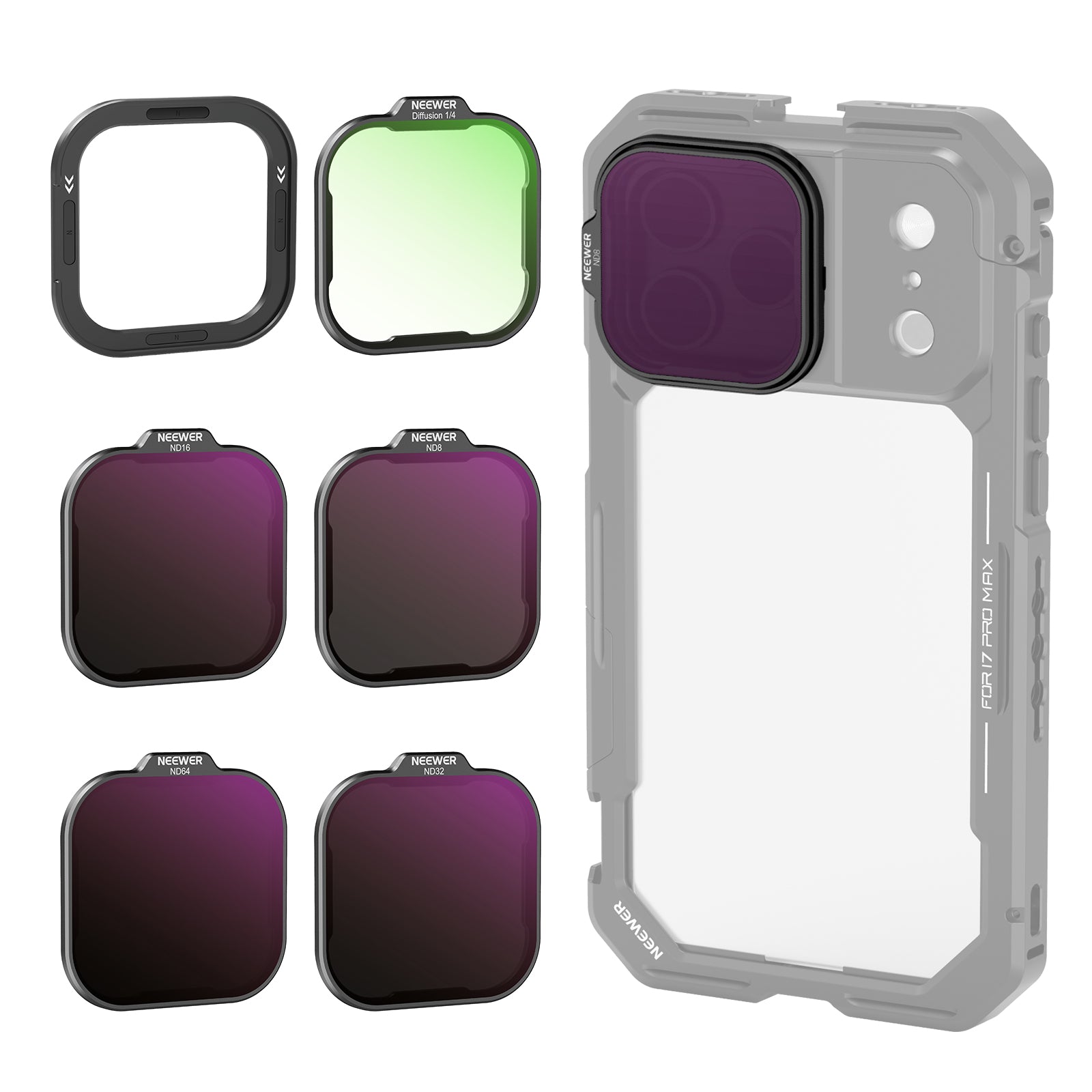 NEEWER Filter Set for iPhone 17 Pro/Pro Max Phone Cage