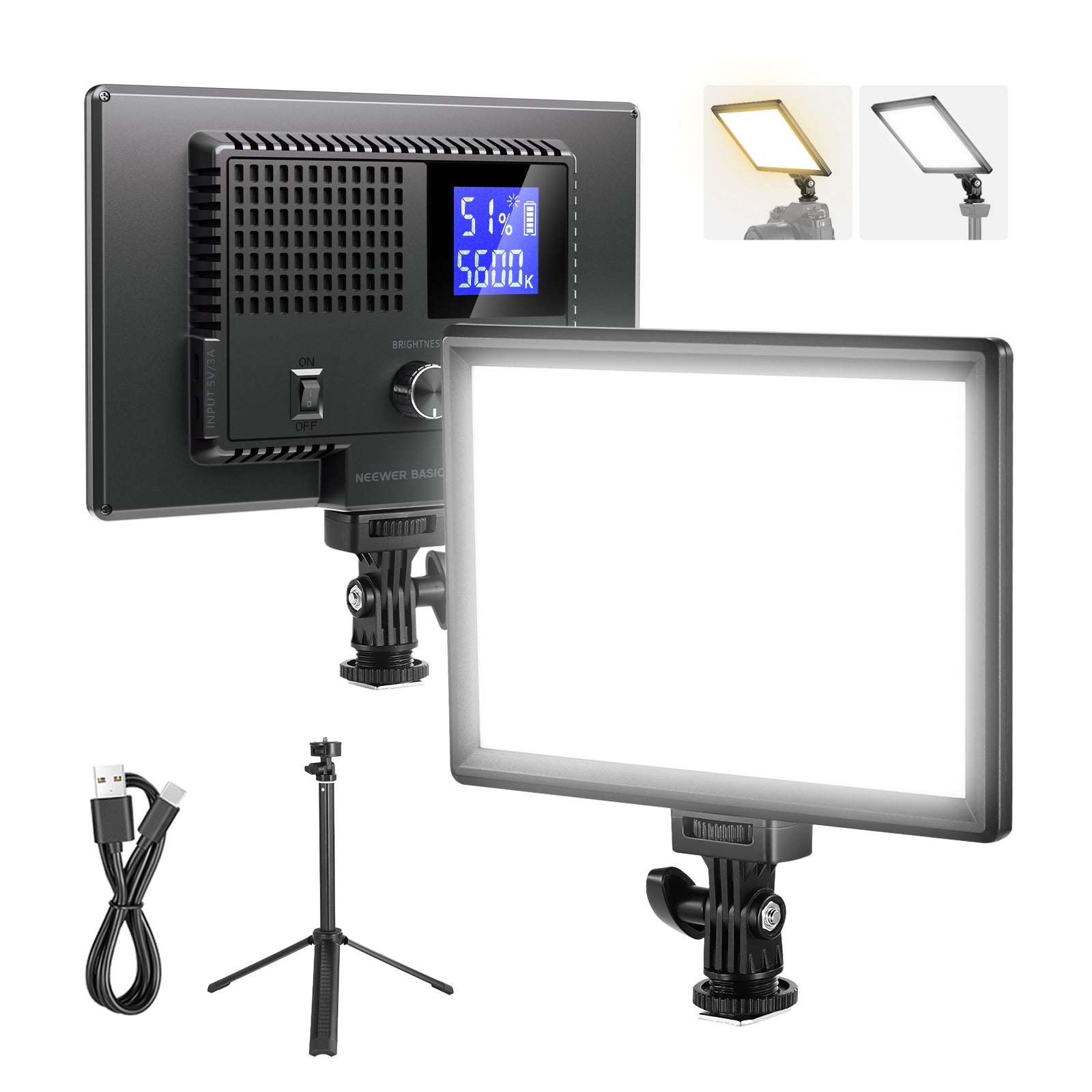 NEEWER BASICS NL-120B Bi Color LED Video Panel Light