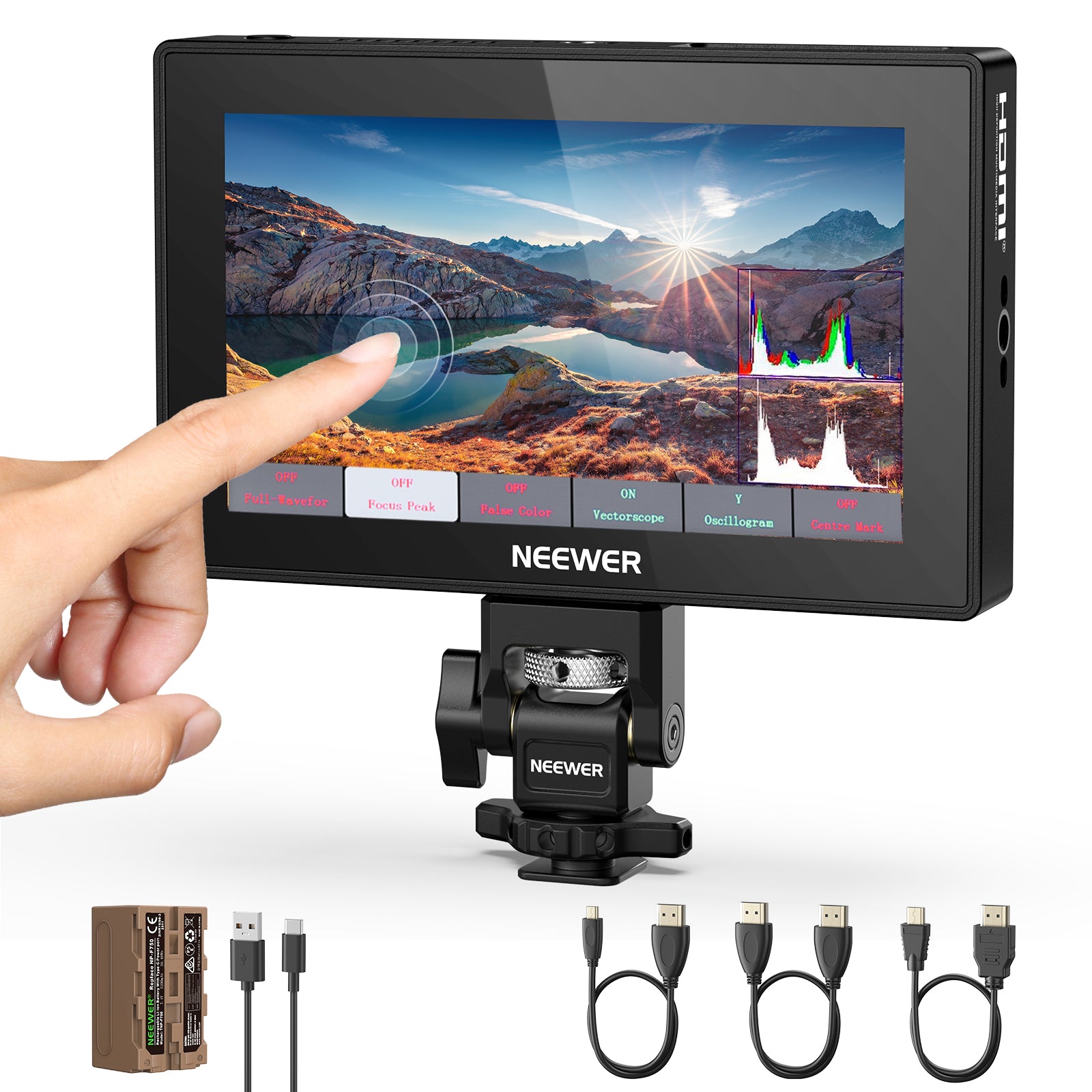 NEEWER F500 PRO 5.5" Camera Field Monitor with Mount Kit