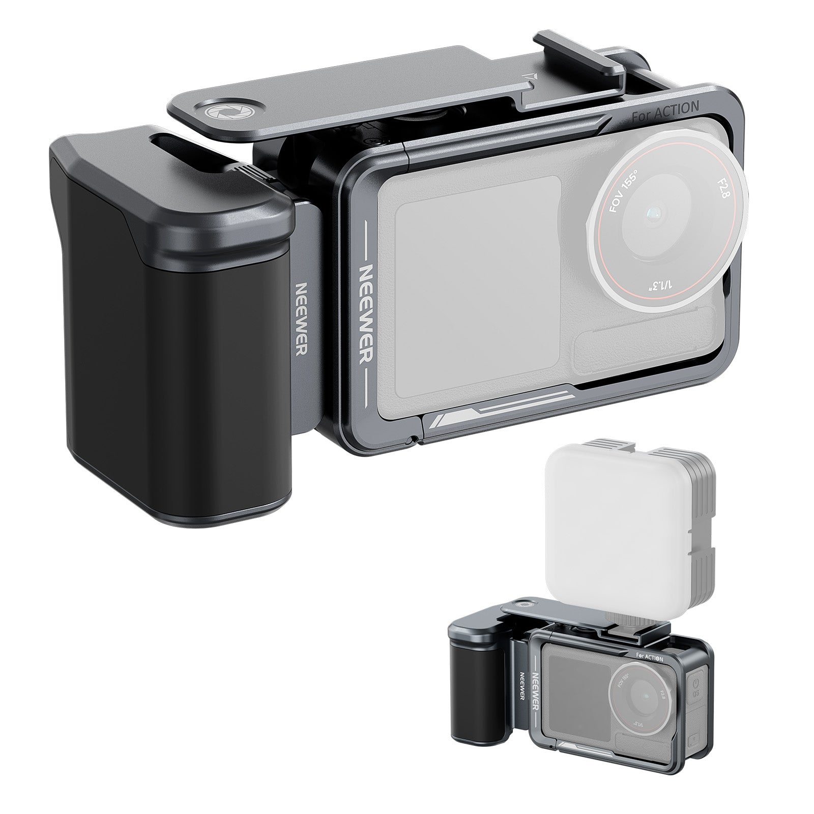 NEEWER AC014+AC034 Cage and Side Handle Kit For DJI Osmo Action 5 Pro/