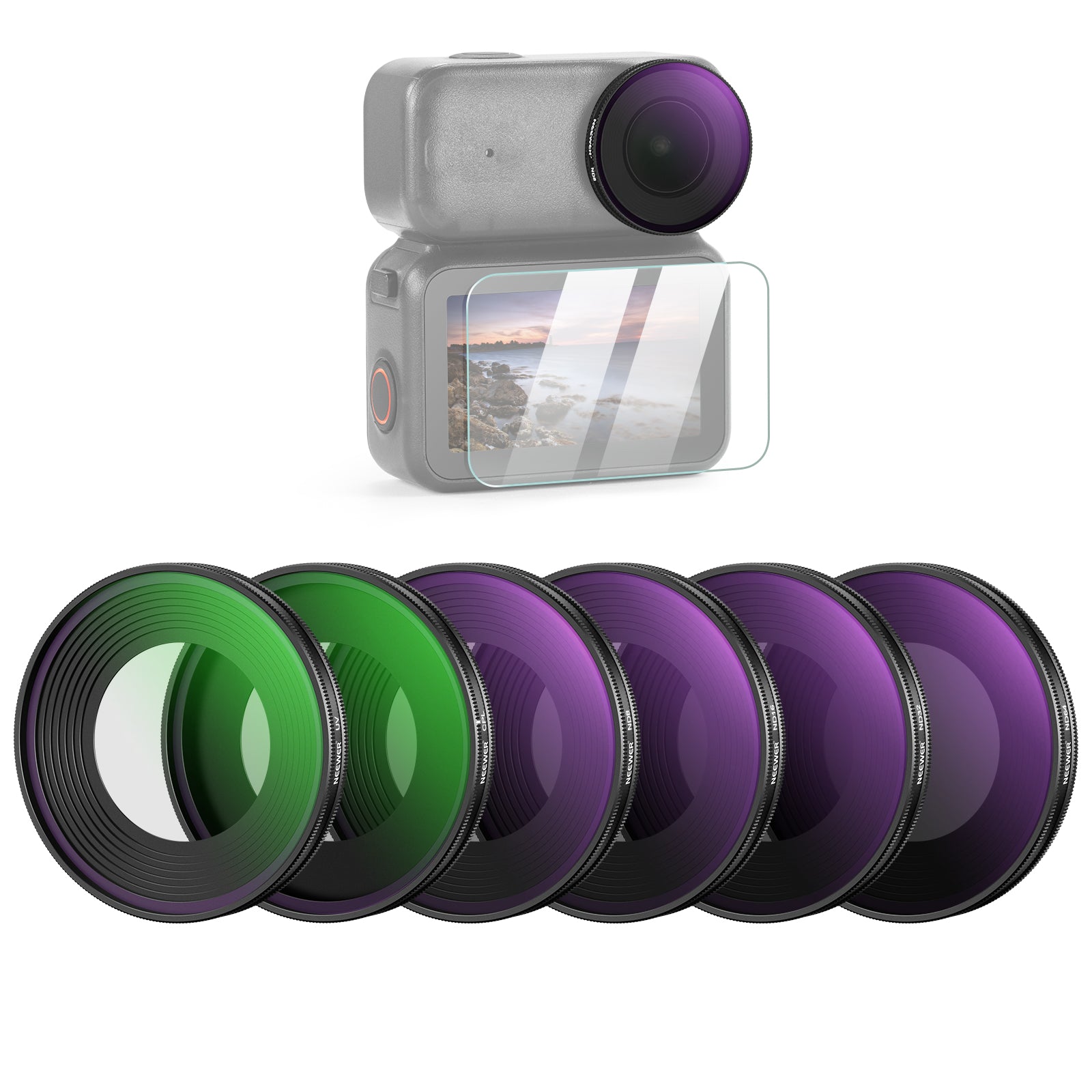 NEEWER ND8+ND16+ND32+ND64+UV+CPL Filter Set For DJI Osmo Nano