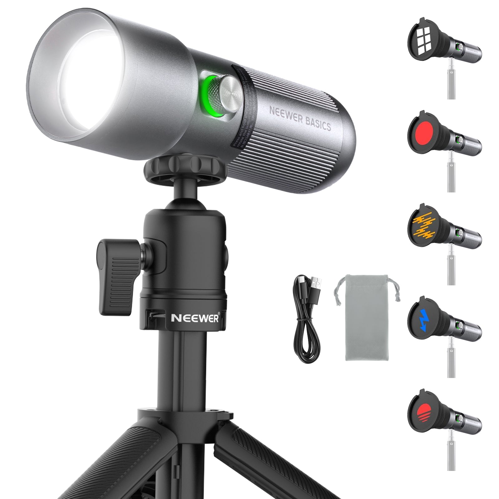 NEEWER FL10 Photography Flashlight with Mini Tripod Kit