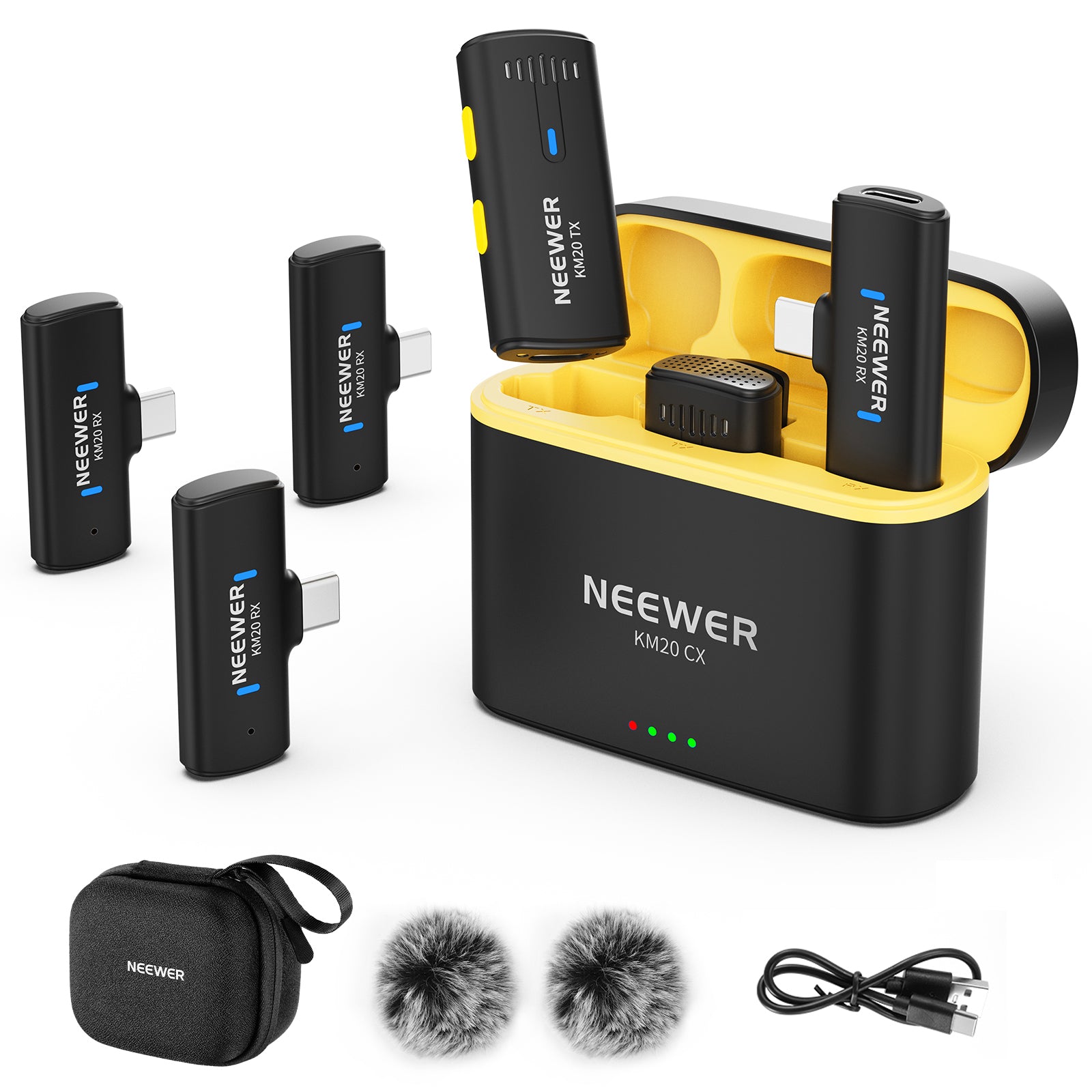 NEEWER KM20 Wireless Lapel Microphone Set for Type C