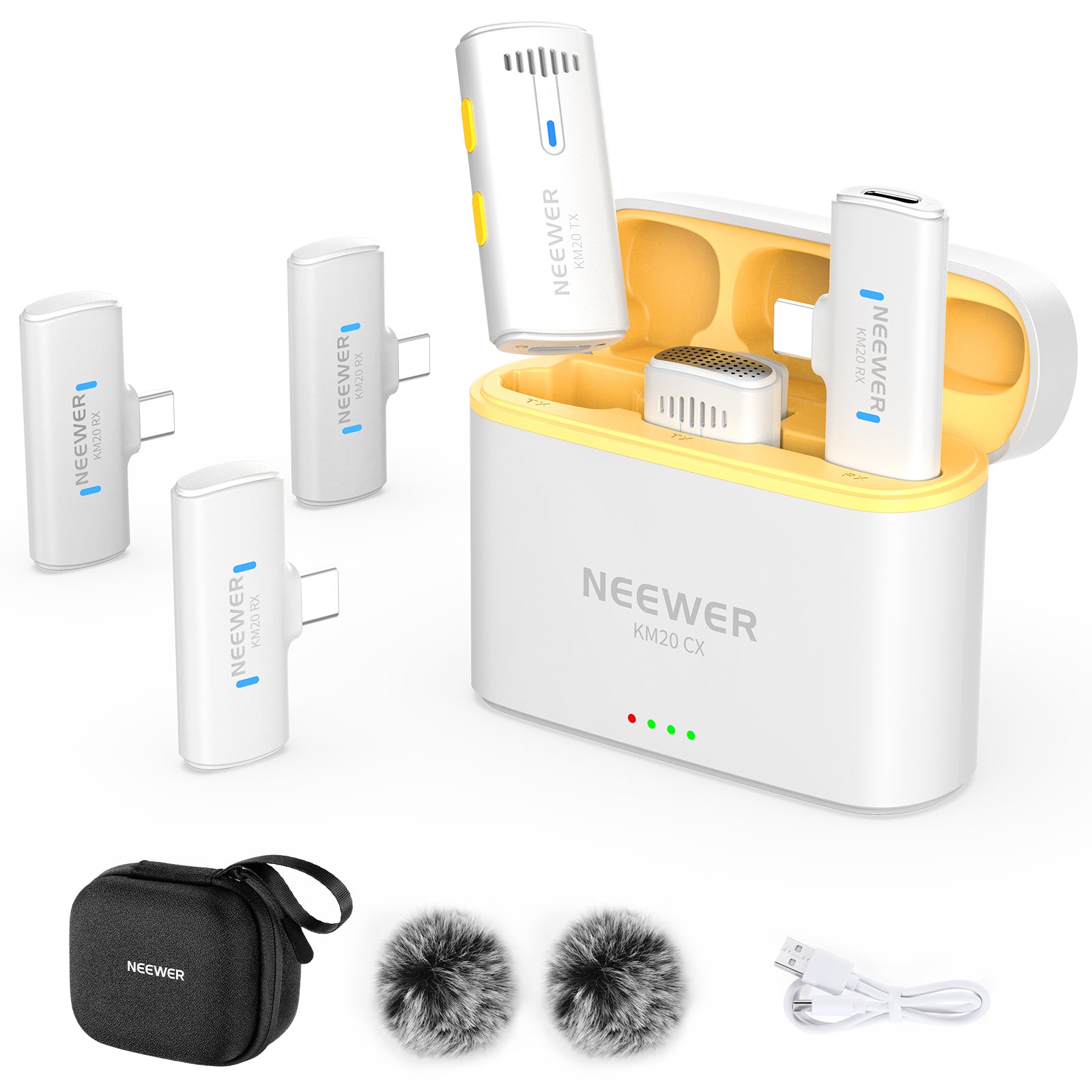NEEWER KM20 Wireless Lapel Microphone Set for Type C